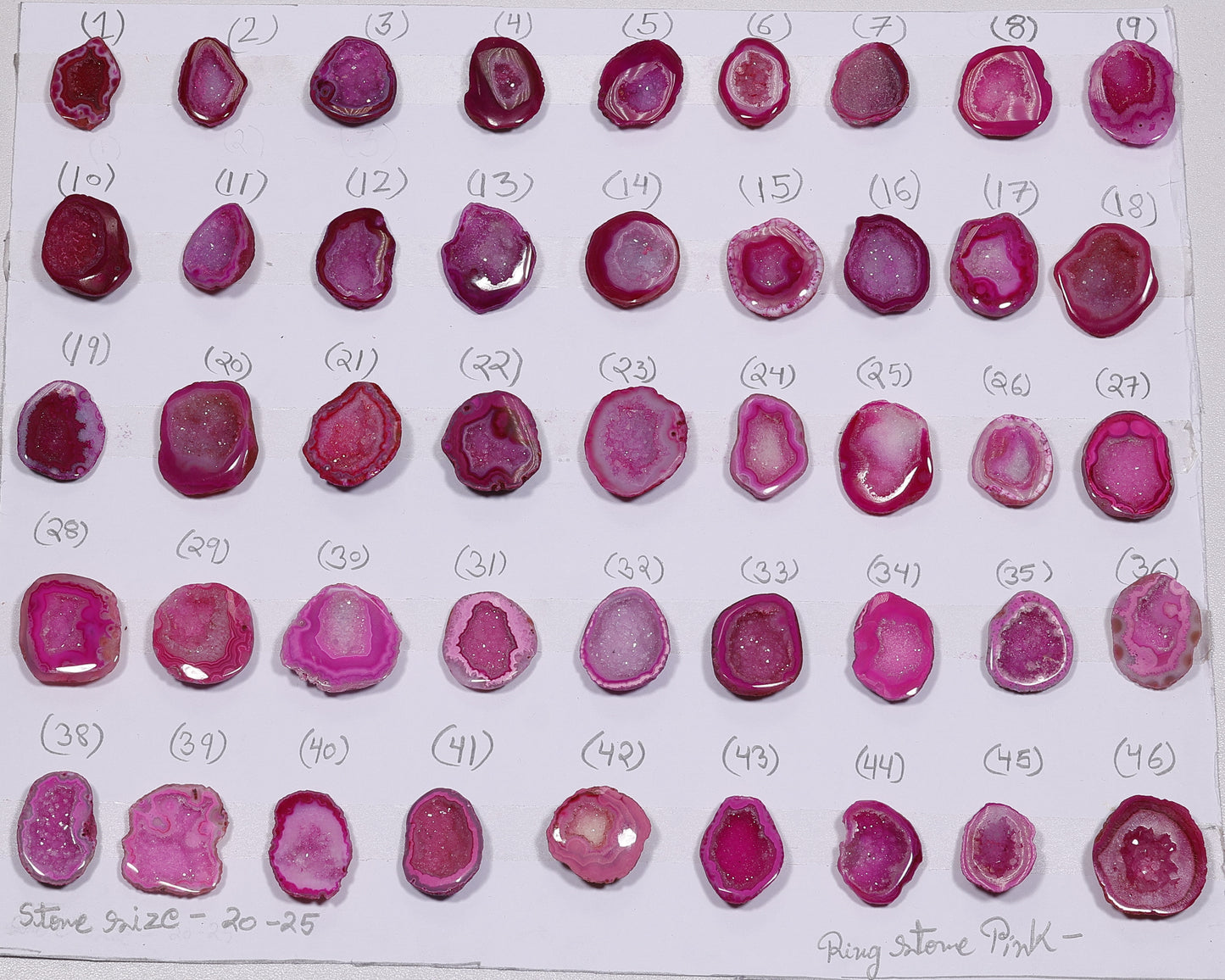 Geode Rings stone by Selection  20-25mm Pink For Rings Making