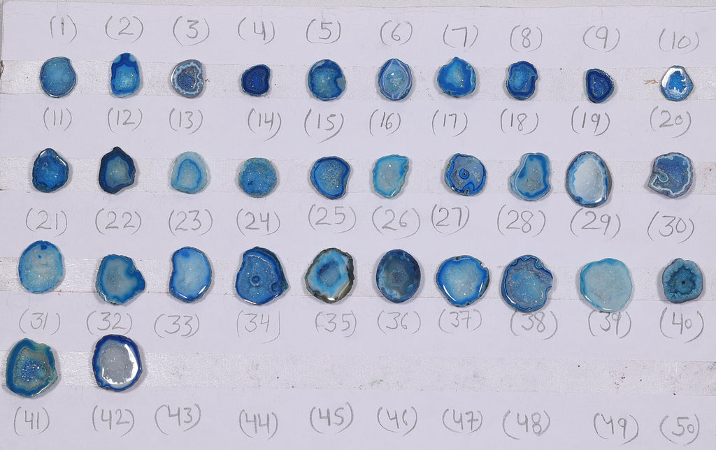 Geode Rings stone by Selection  10-20mm  Aqua For Rings Making