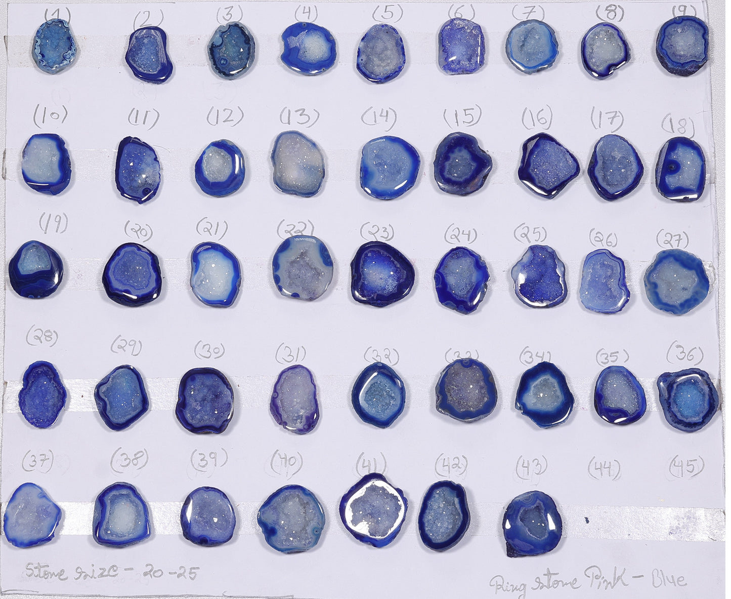 Geode Rings stone by Selection  20 - 25mm Blue For Rings Making