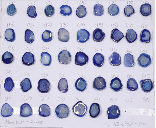 Geode Rings stone by Selection  20 - 25mm Blue For Rings Making