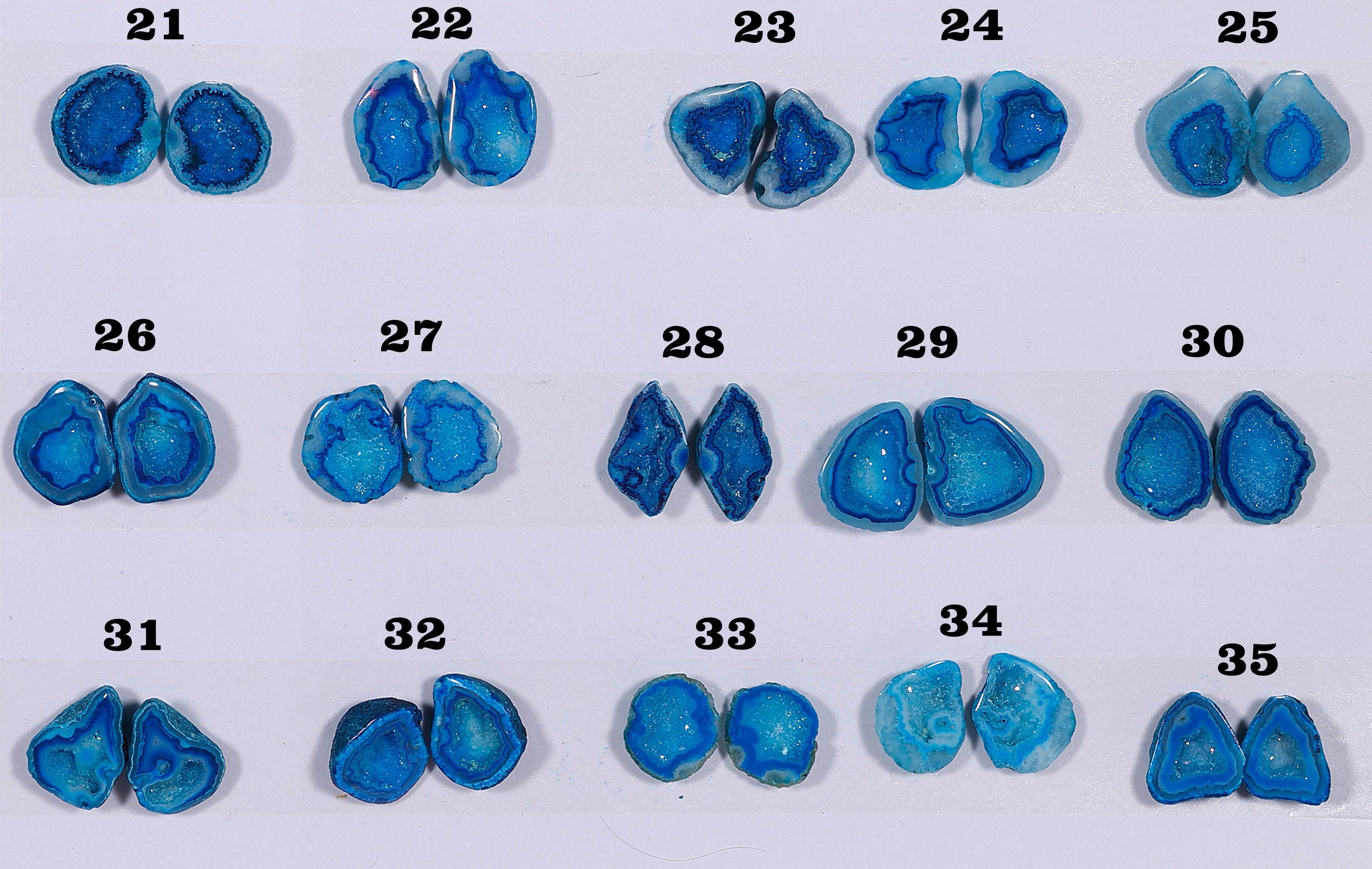 Geode Pairs (Earing) by Selection 15-25mm Aqua