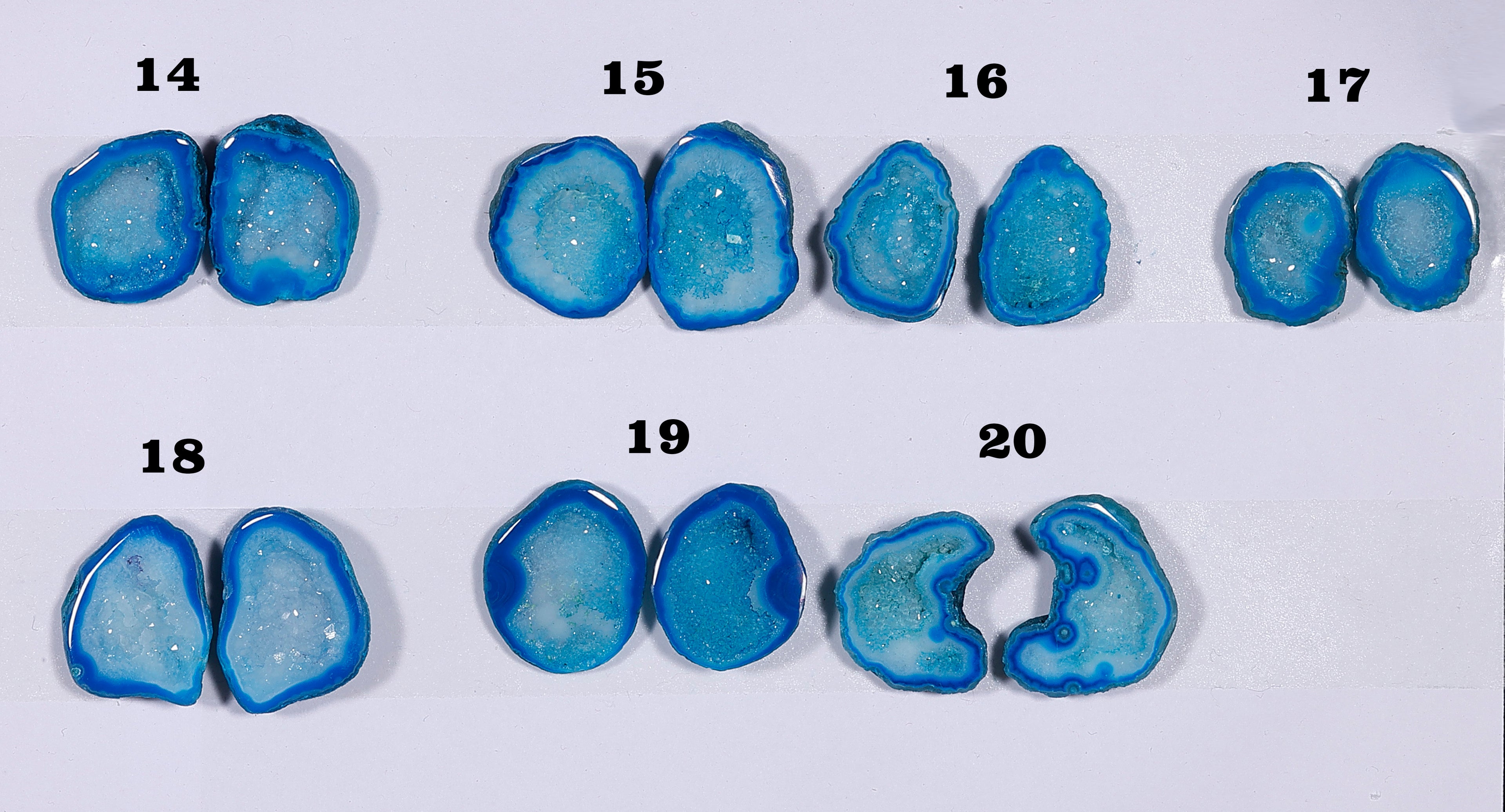 Geode Pairs (Earing) by Selection 15-25mm Aqua