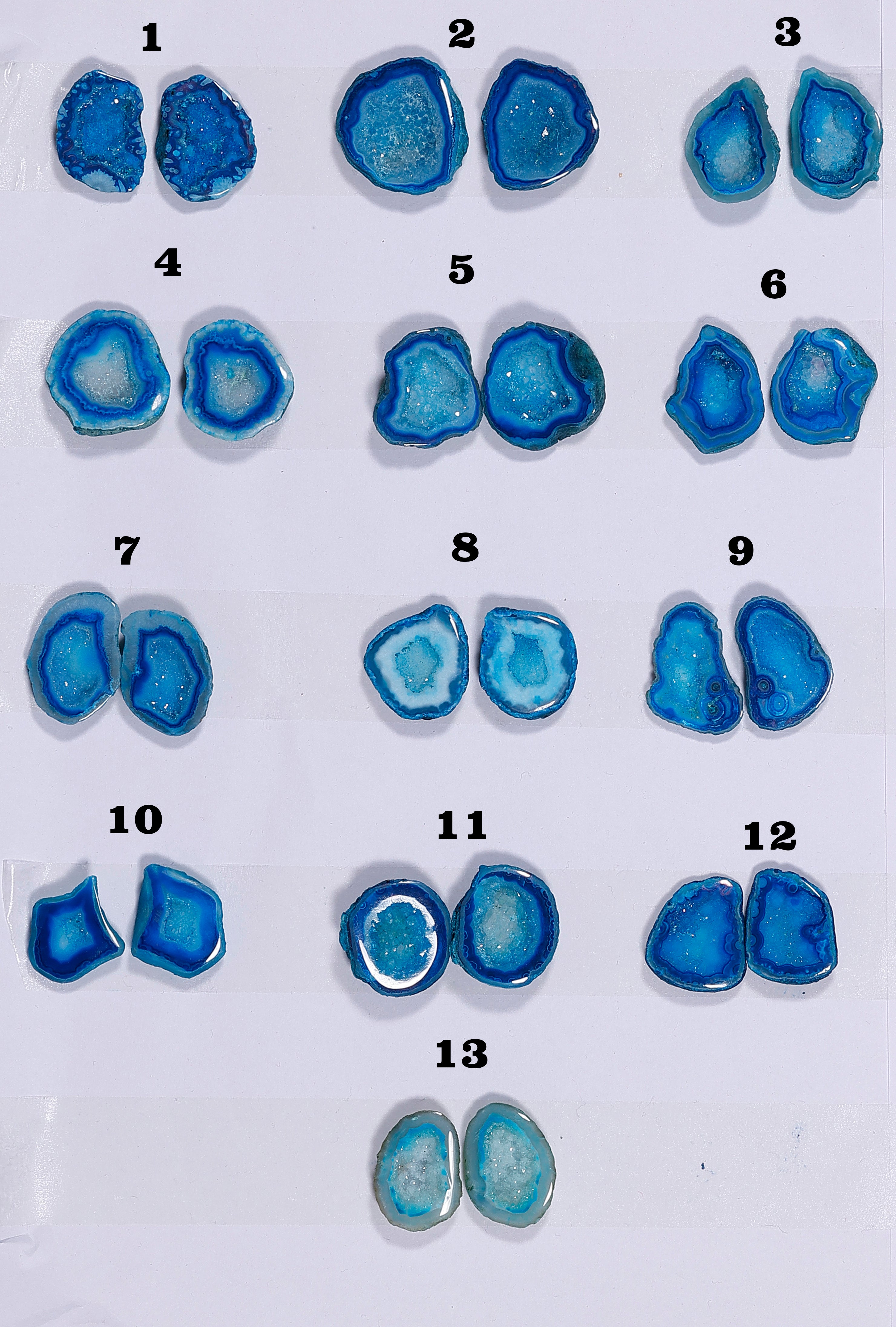 Geode Pairs (Earing) by Selection 15-25mm Aqua
