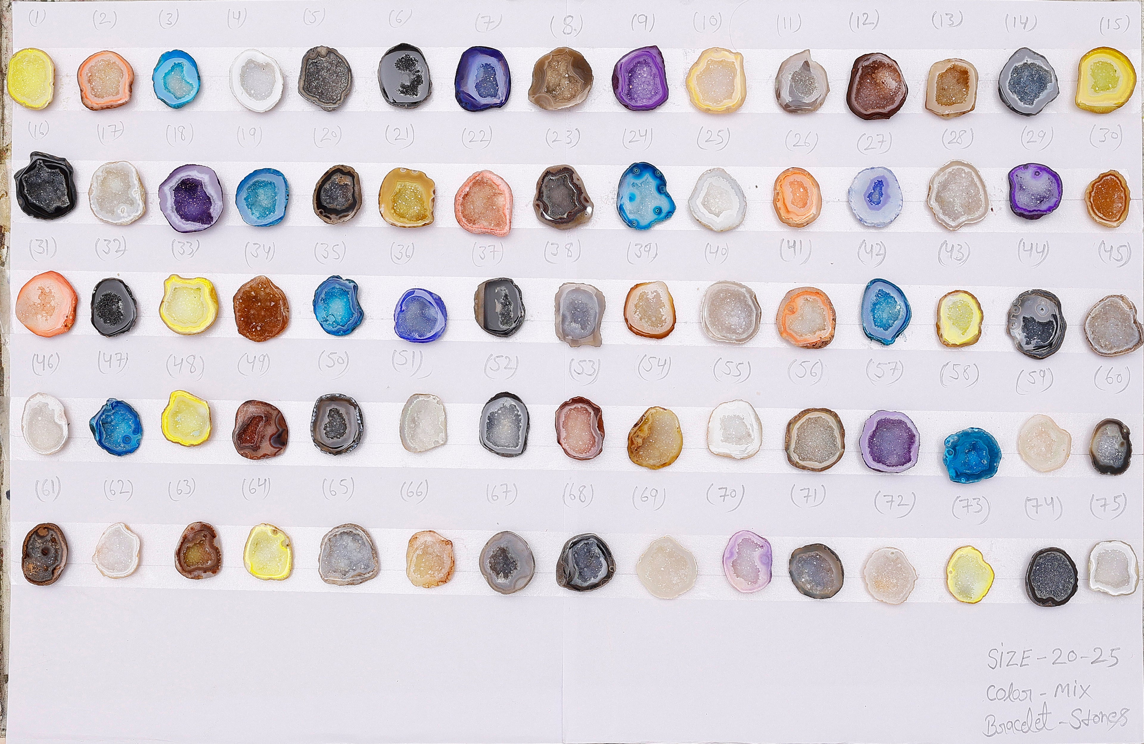 Geode Rings stone by Selection  20-25mm Mix Color For Rings  Bracelet Making