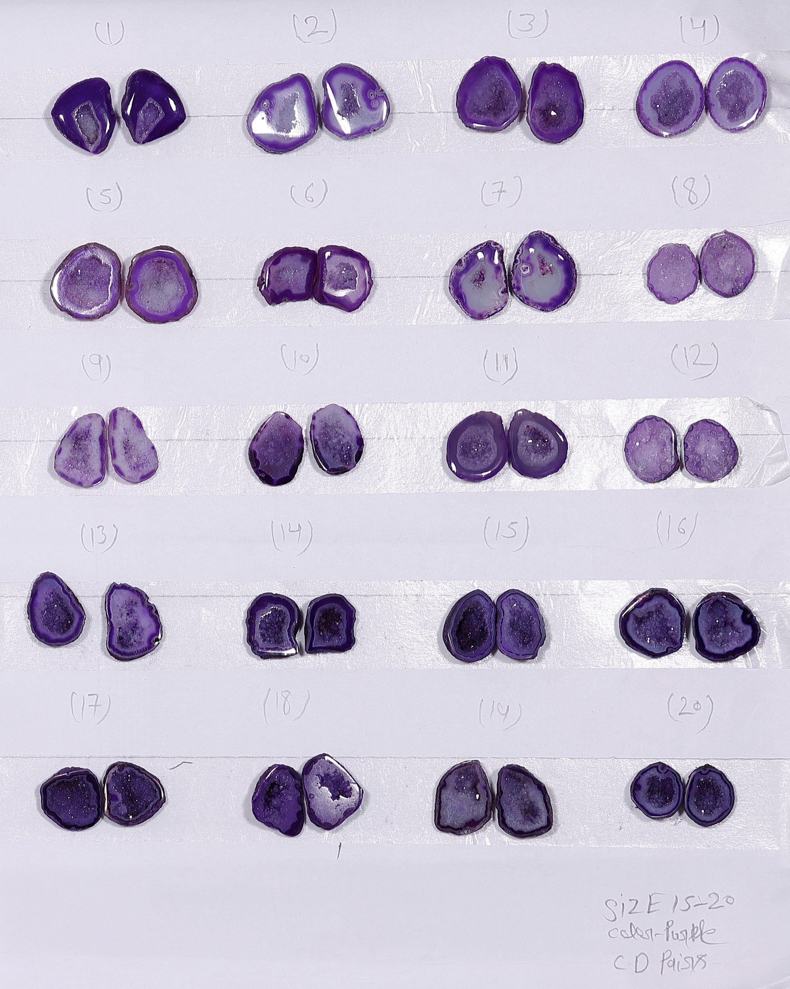 Geode Pairs (Earring) by Selection 15-20mm Purple Color