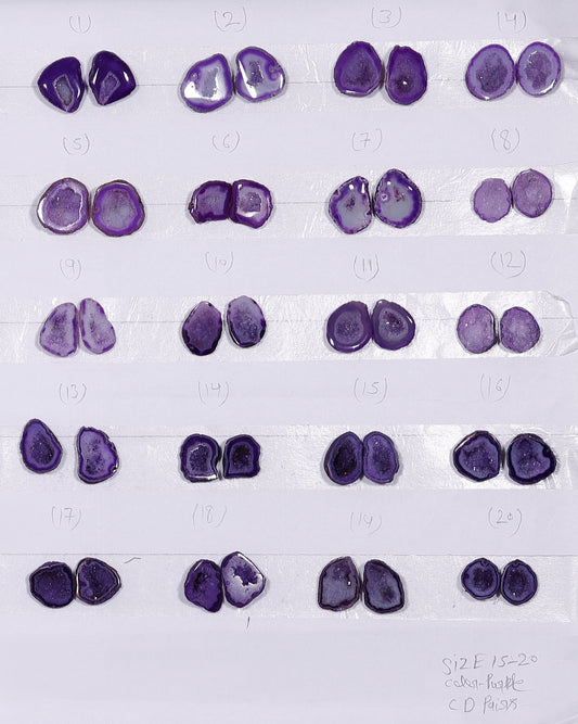 Geode Pairs ( Earring ) by Selection 15 - 20 mm Purple Color