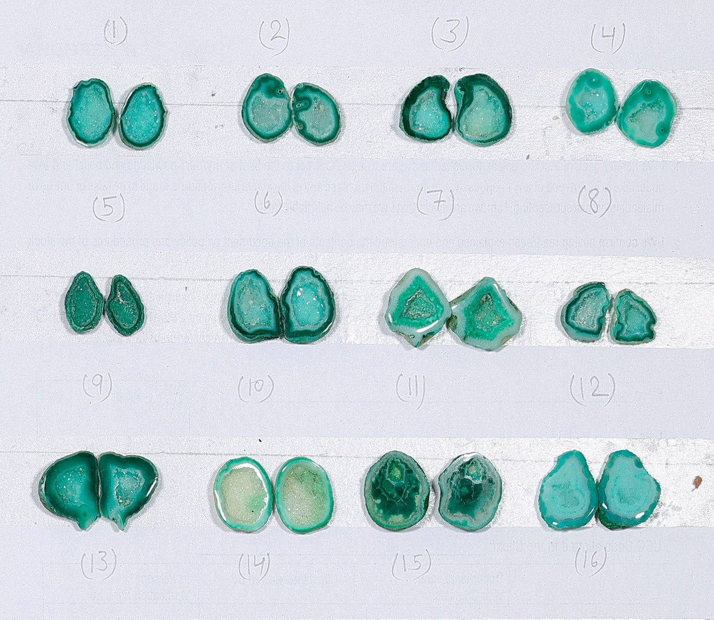 Geode Pairs (Earring) by Selection  15-20 mm Green Color