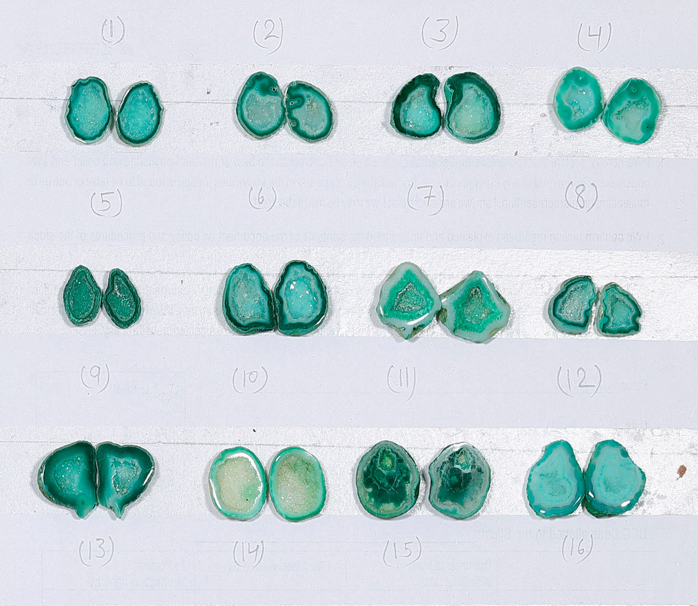 Geode Pairs (Earring) by Selection  15-20 mm Green Color