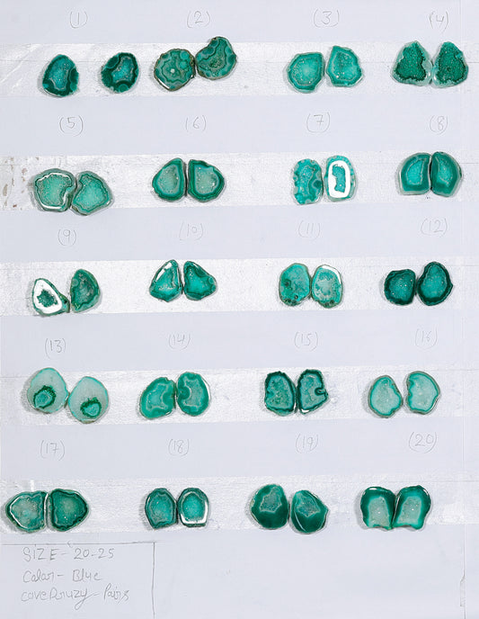 Geode Pairs ( Earring ) by Selection 20 - 25 mm Green Color