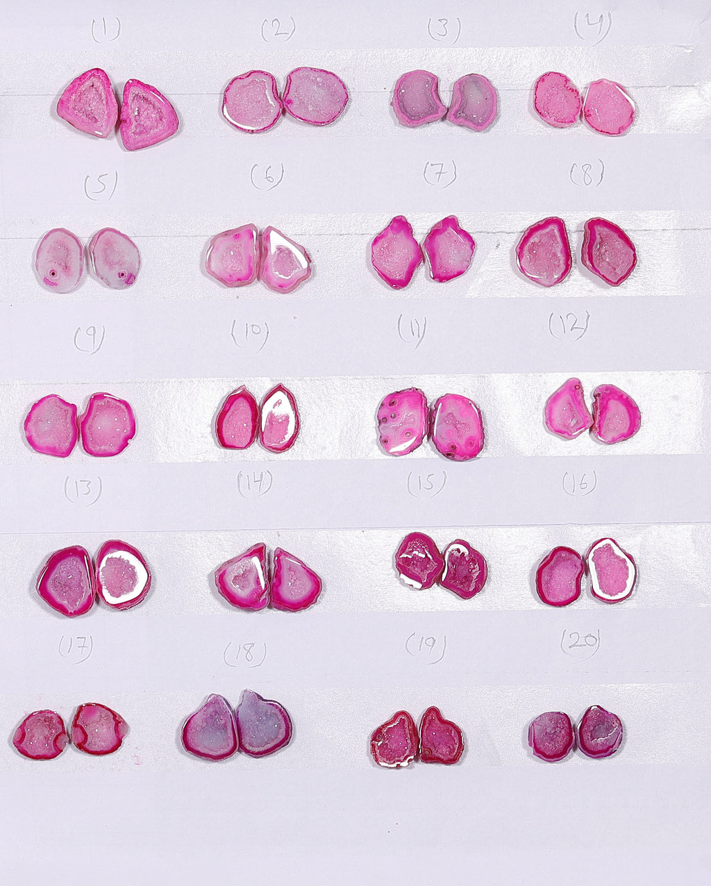 Geode Pairs (Earring) by Selection  15-20 mm  Pink Color