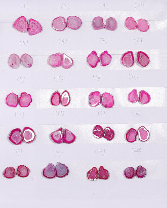 Geode Pairs ( Earring ) by Selection  15 - 20 mm  Pink Color