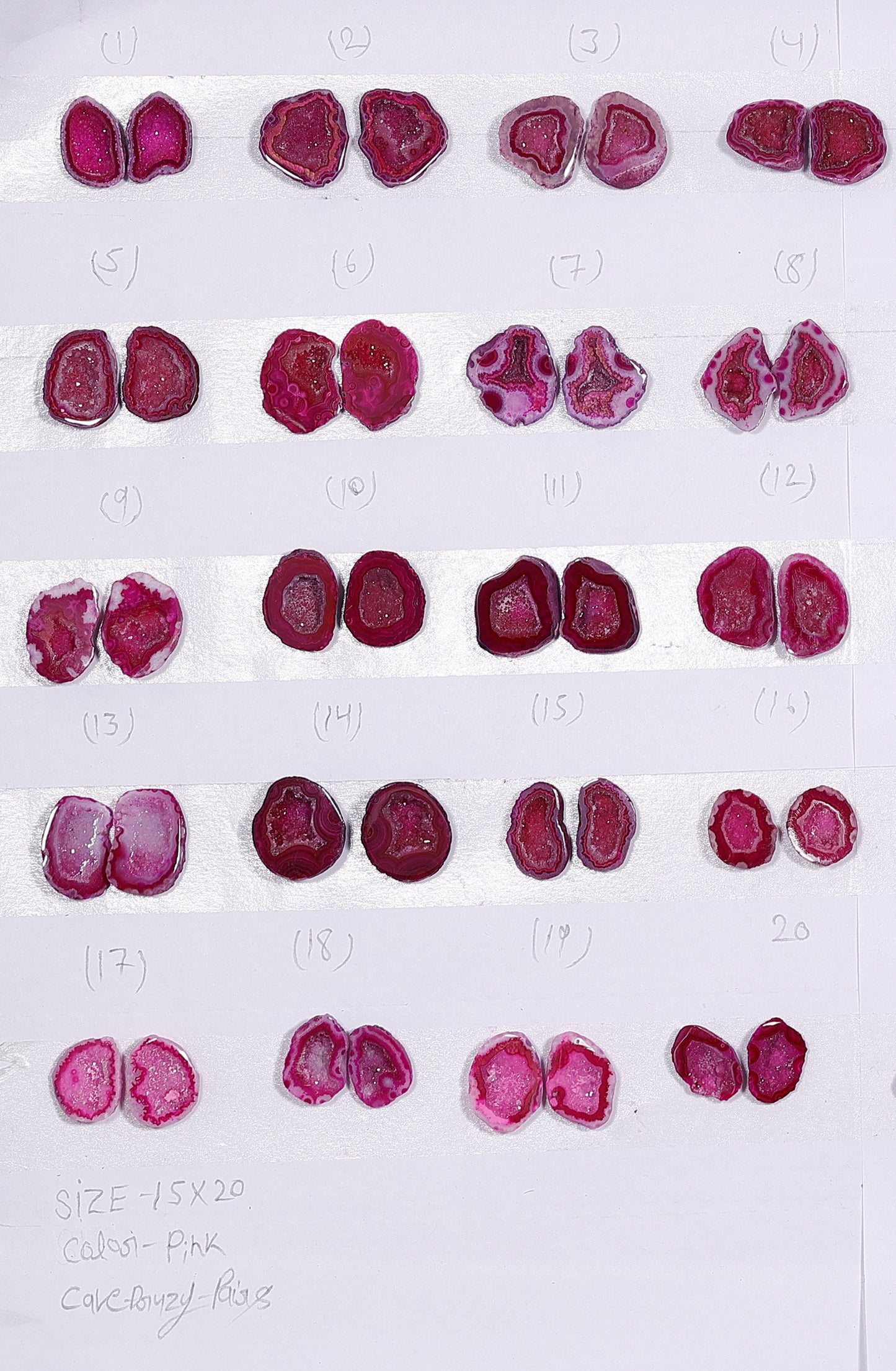 Geode Pairs (Earring) by Selection  15-20 mm  Pink Color