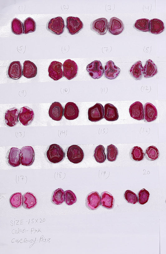 Geode Pairs (Earring) by Selection  15-20 mm  Pink Color
