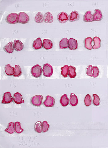 Geode Pairs ( Earring ) by Selection 20 - 25 mm  Pink Color My Store