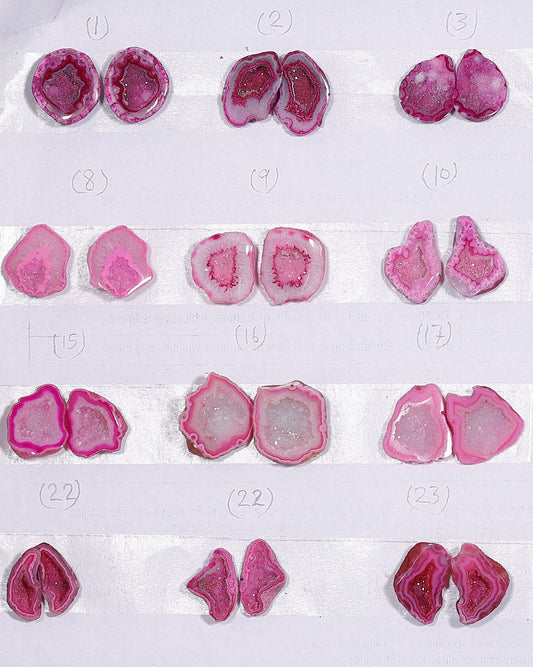 Geode Pairs ( Earring ) by Selection 20 - 25mm  Pink Color