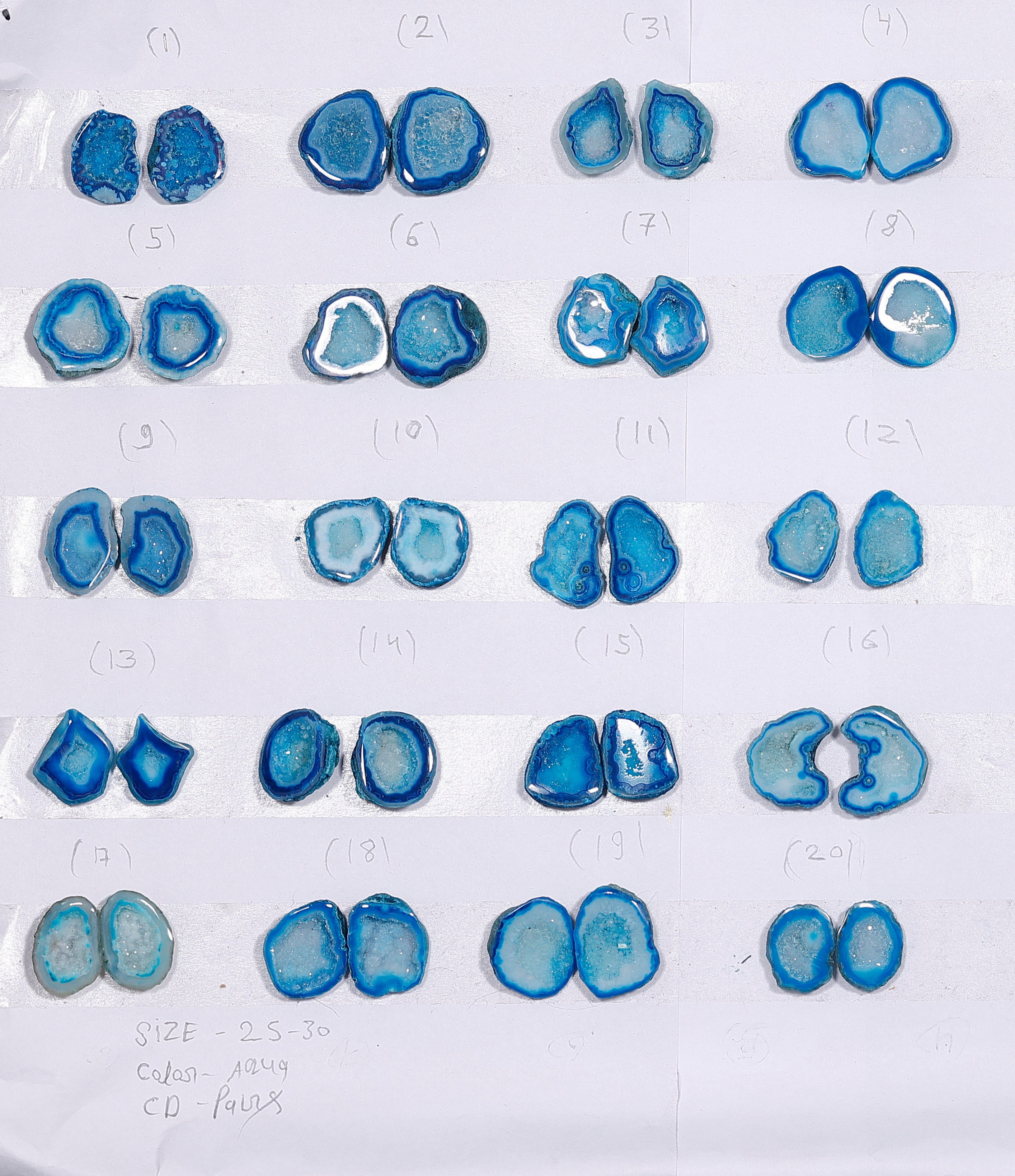 Geode Pairs (Earring) by Selection 25-30 mm  Aqua Color