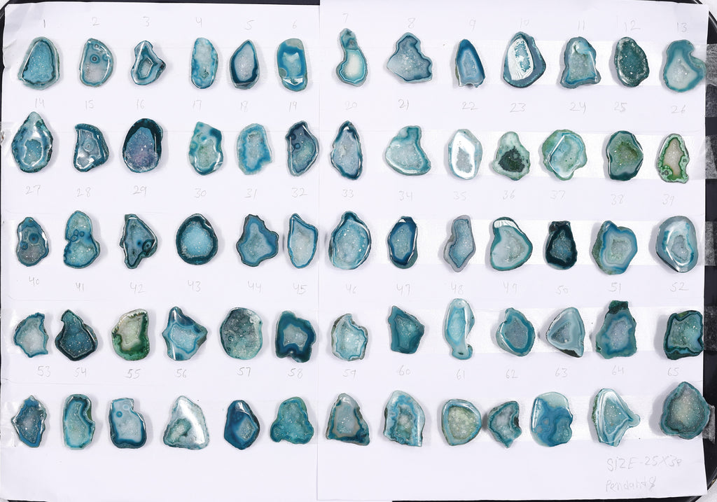 Geode Stones (Pendant) by Selection 25-30 mm Green For Making Pendant Jewelry