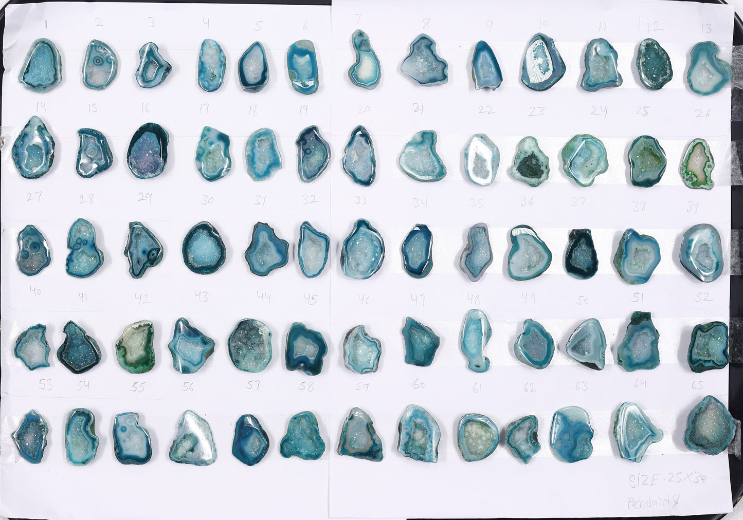 Geode Stones (Pendant) by Selection 25-30 mm Green For Making Pendant Jewelry