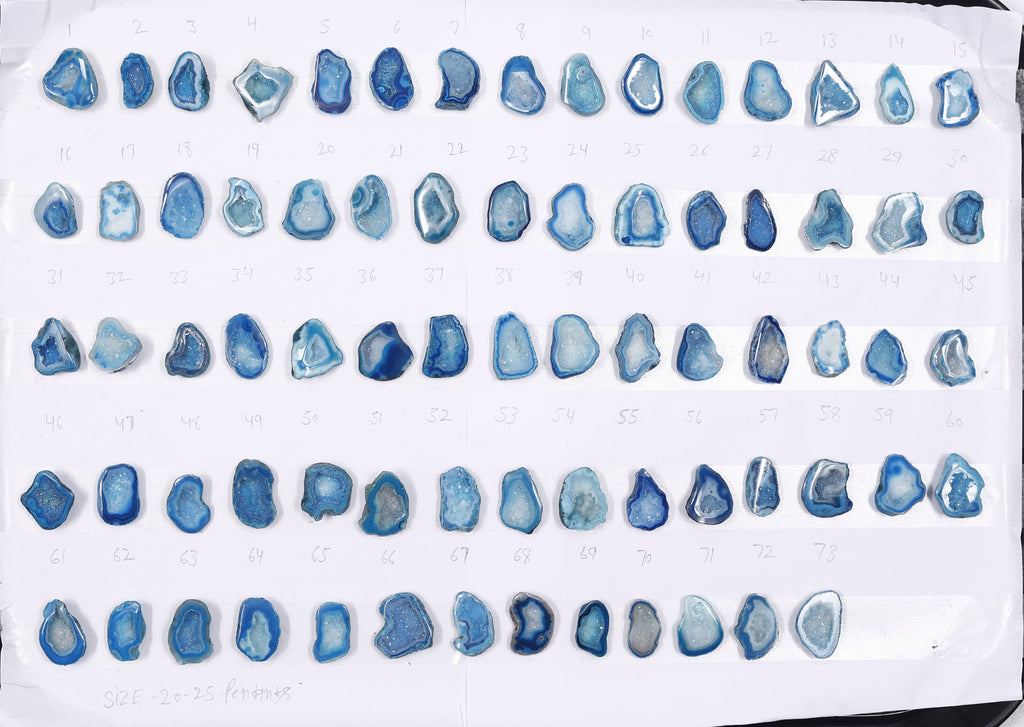 Geode Stones (Pendant) by Selection 20-25 mm Aqua For Making Pendant Jewelry