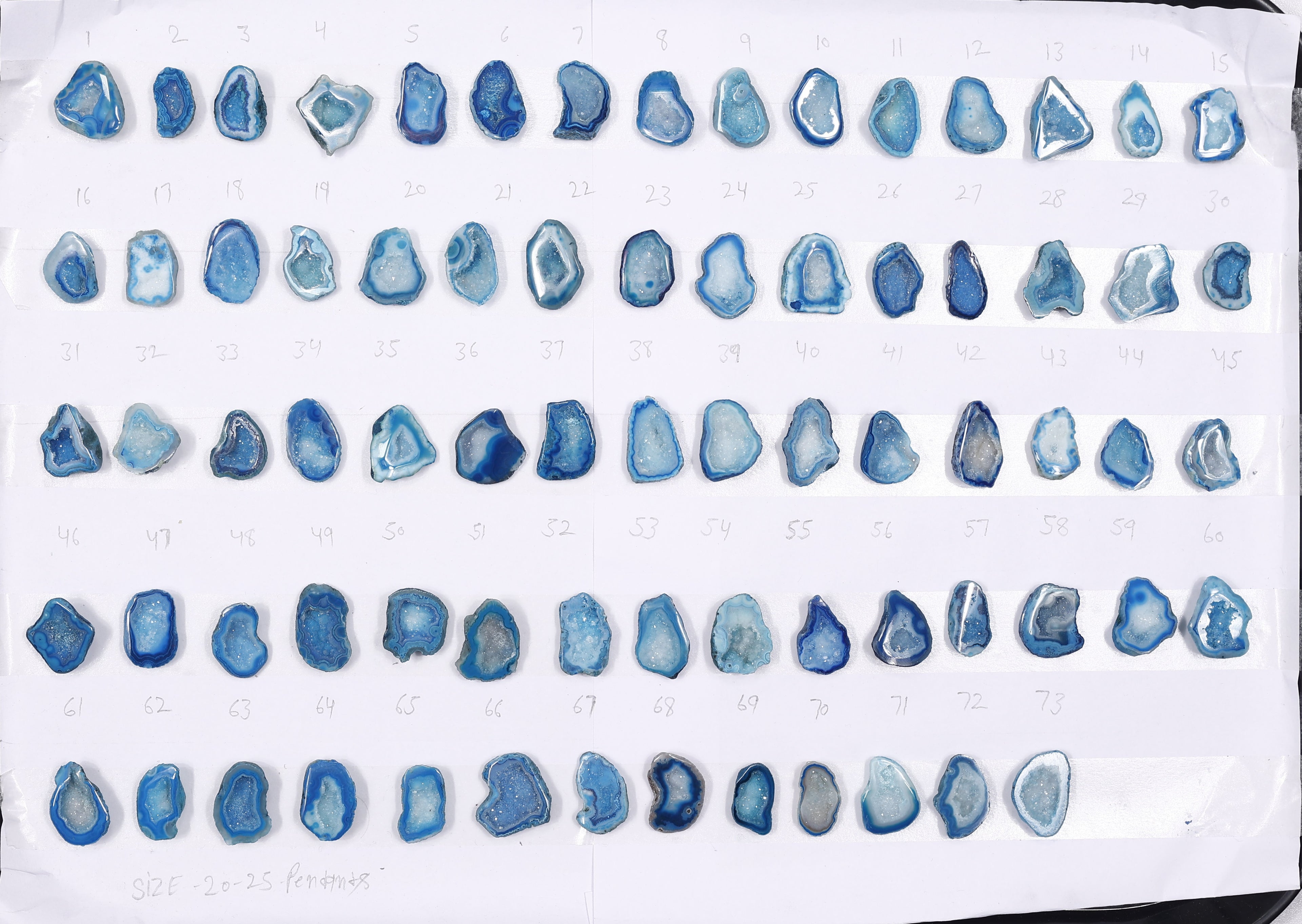 Geode Stones (Pendant) by Selection 20-25 mm Aqua For Making Pendant Jewelry