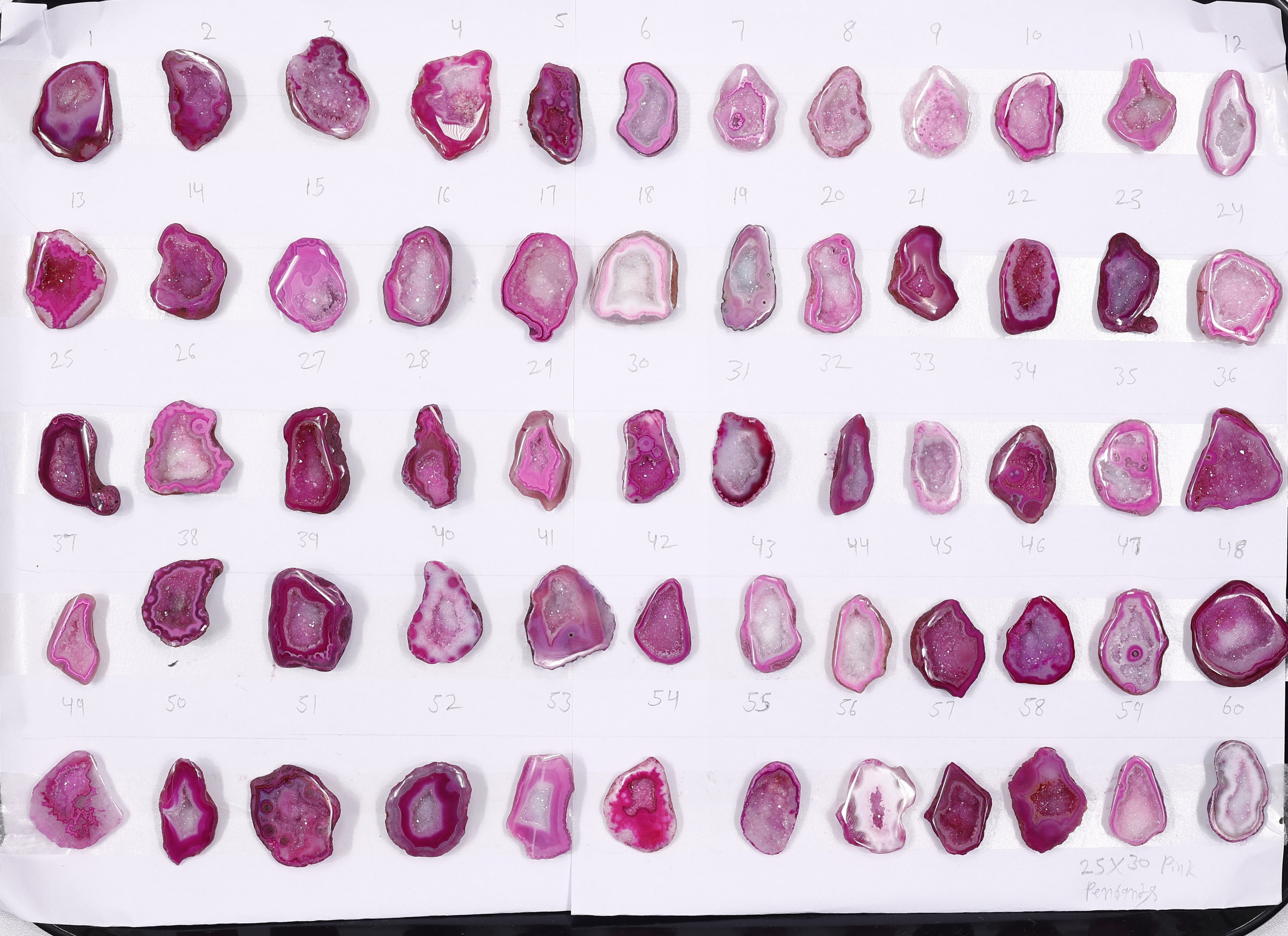 Geode Stones (Pendant) by Selection 25-30 mm Pink For Making Pendant Jewelry