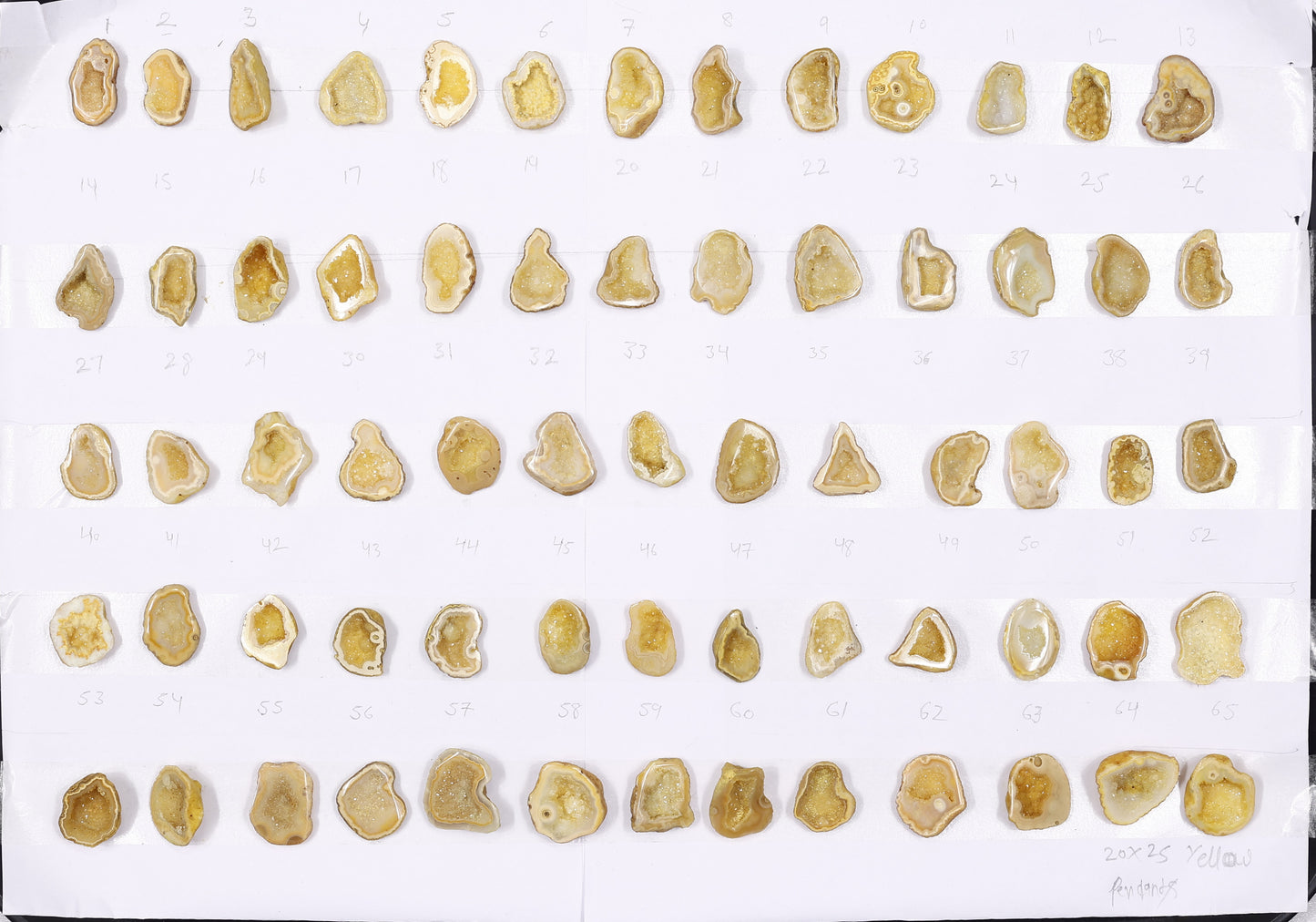 Geode Stones (Pendant) by Selection 20-25 mm Yellow For Making Pendant Jewelry