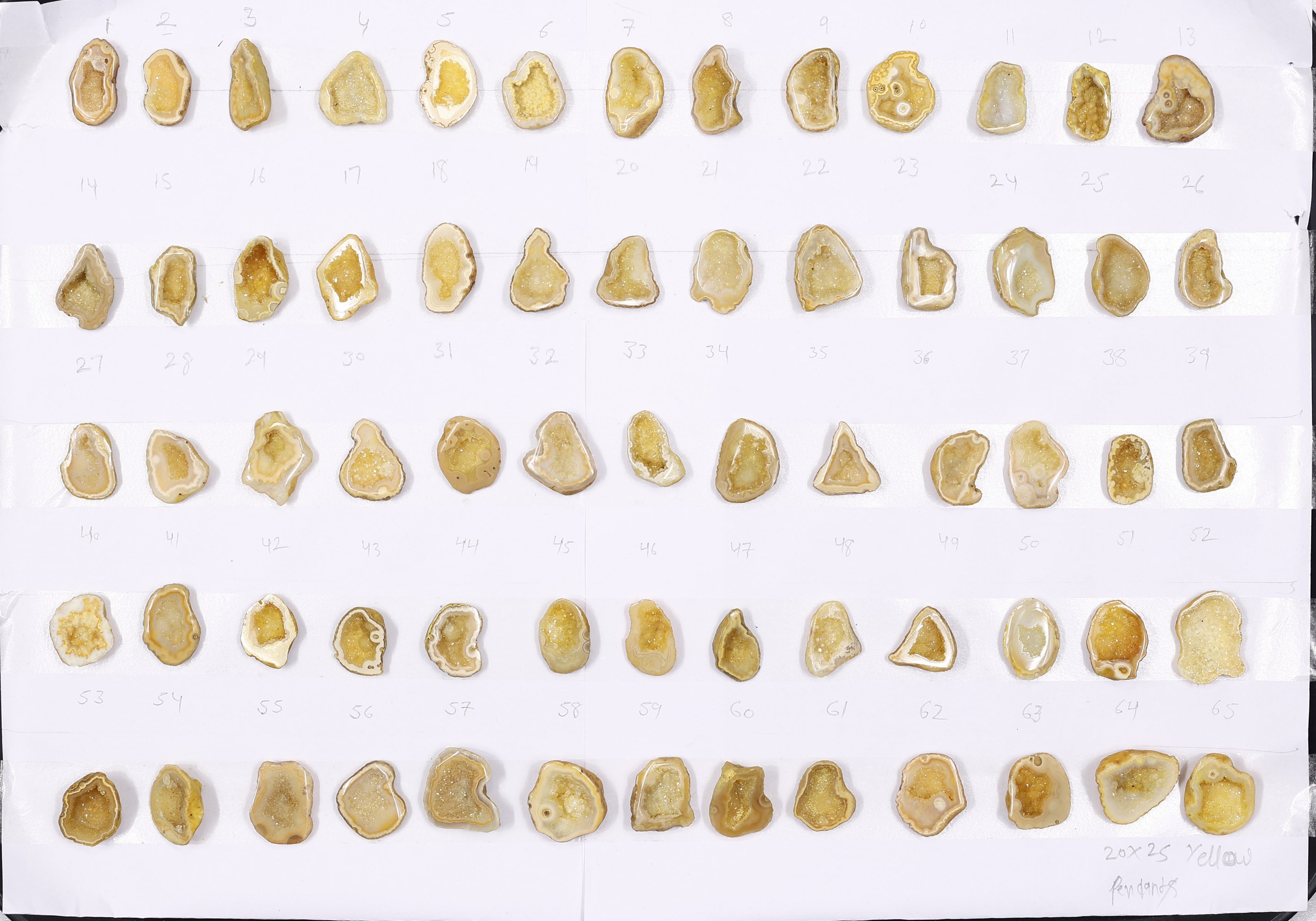 Geode Stones (Pendant) by Selection 20-25 mm Yellow For Making Pendant Jewelry