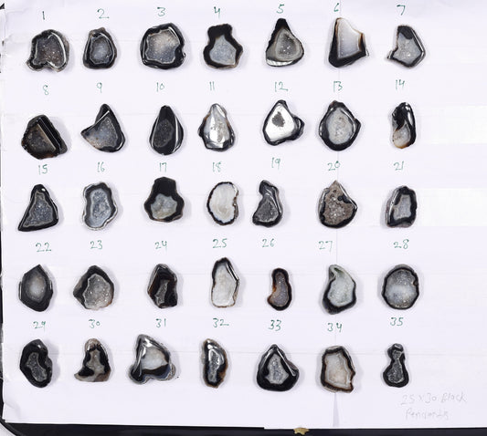 Geode Stones ( Pendant ) by Selection 25 - 30 mm Black For Making Pendant Jewelry