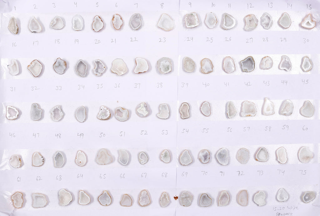Geode Stones (Pendant) by Selection 15- 20 mm White For Making Pendant Jewelry