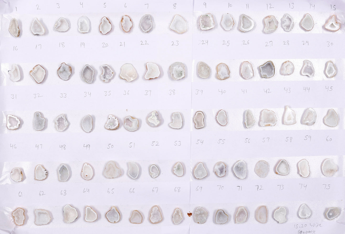Geode Stones (Pendant) by Selection 15- 20 mm White For Making Pendant Jewelry