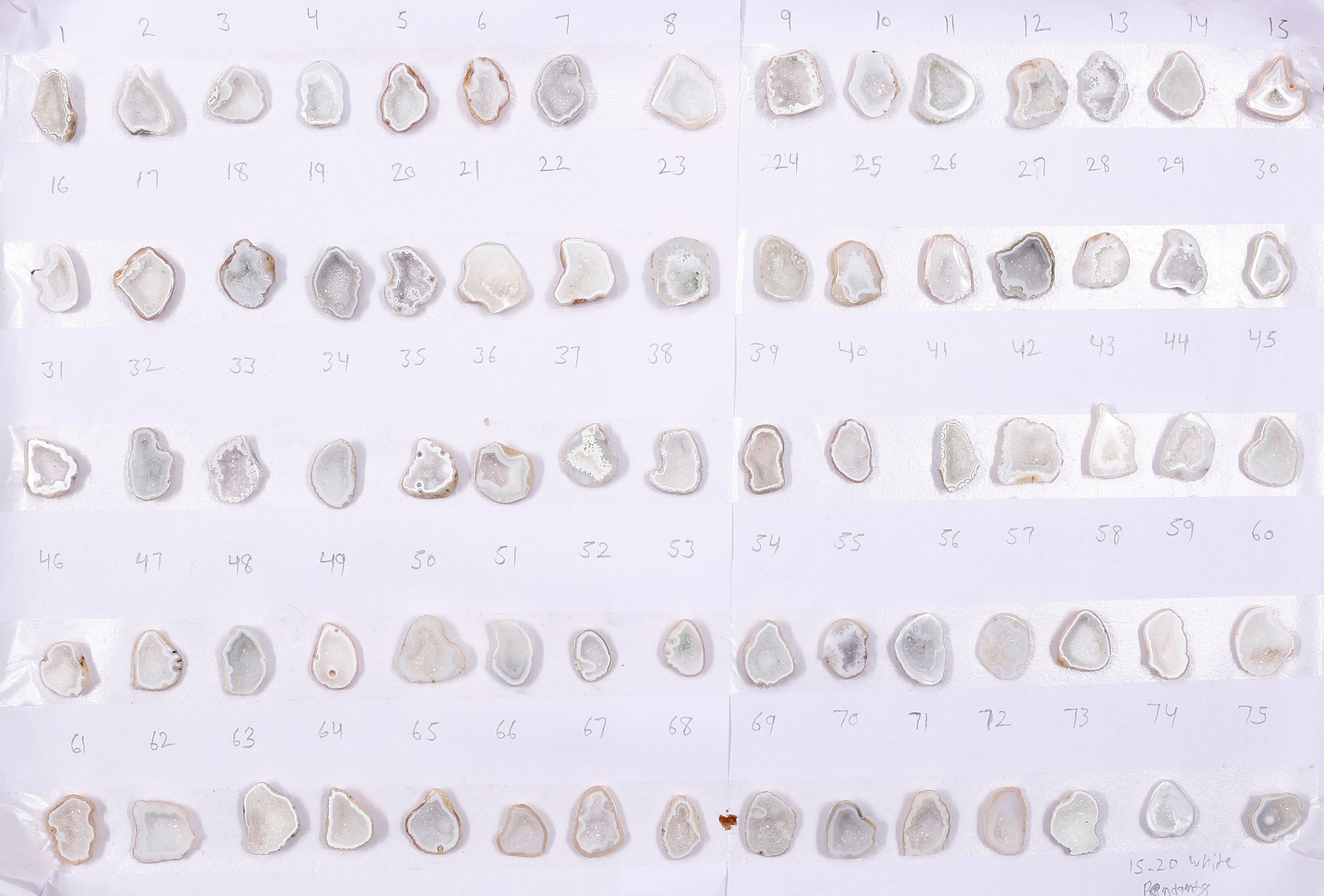 Geode Stones (Pendant) by Selection 15- 20 mm White For Making Pendant Jewelry