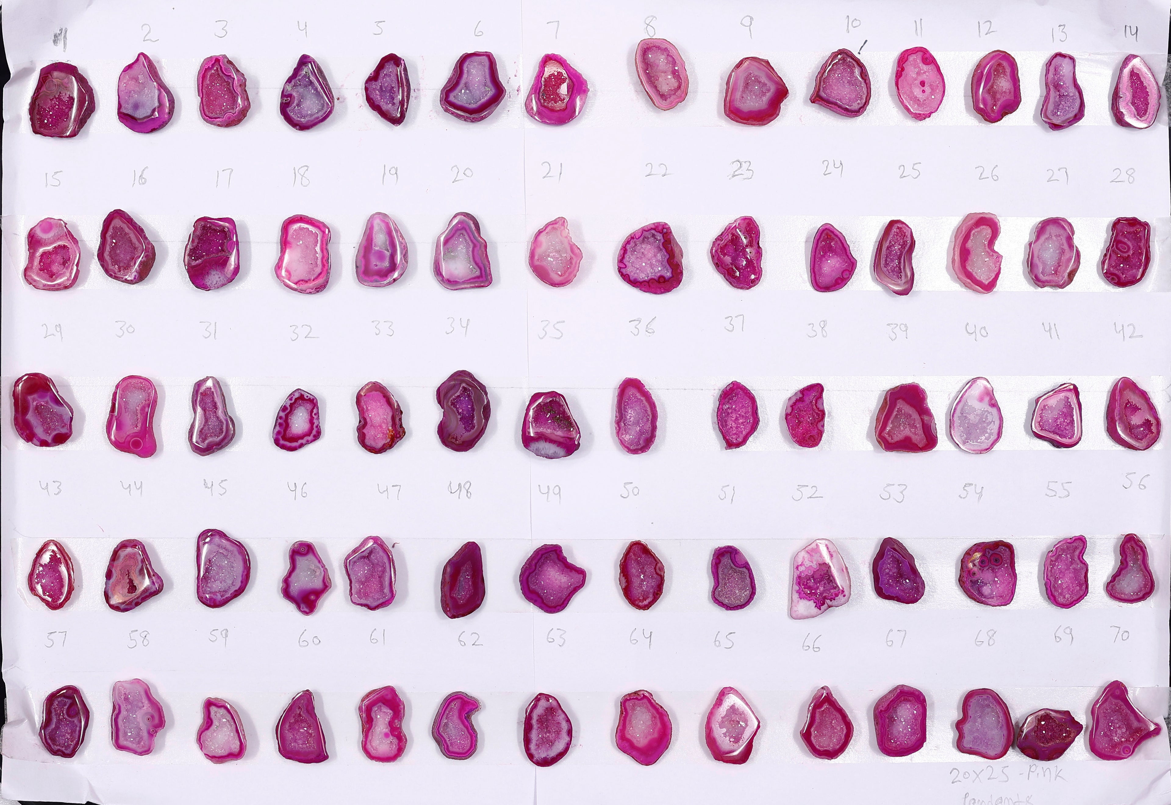 Geode Stones (Pendant) by Selection 20-25 mm Pink For Making Pendant Jewelry