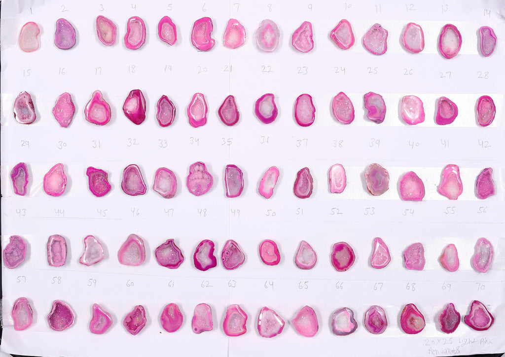 Geode Stones (Pendant) by Selection 20-25 mm Light Pink For Making Pendant Jewelry