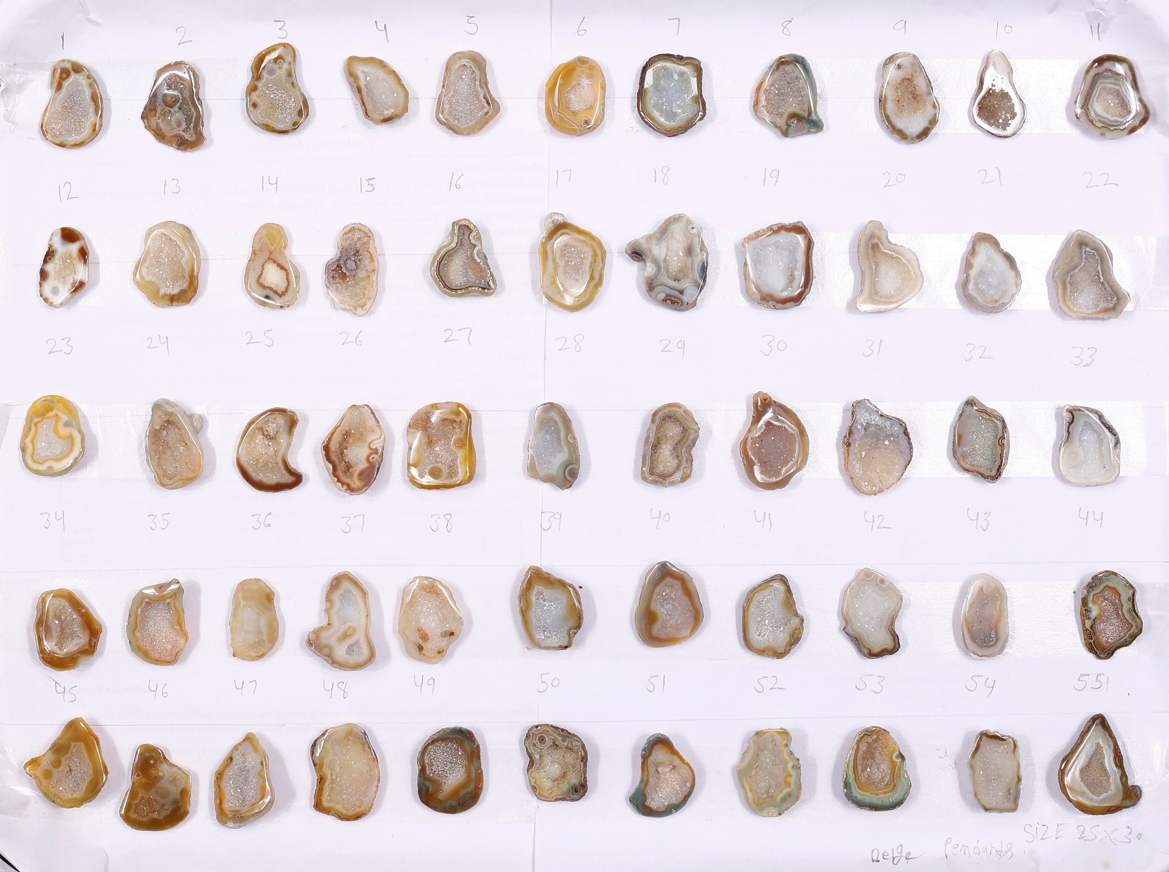 Geode Stones (Pendant) by Selection 25-30 mm Beige For Making Pendant Jewelry