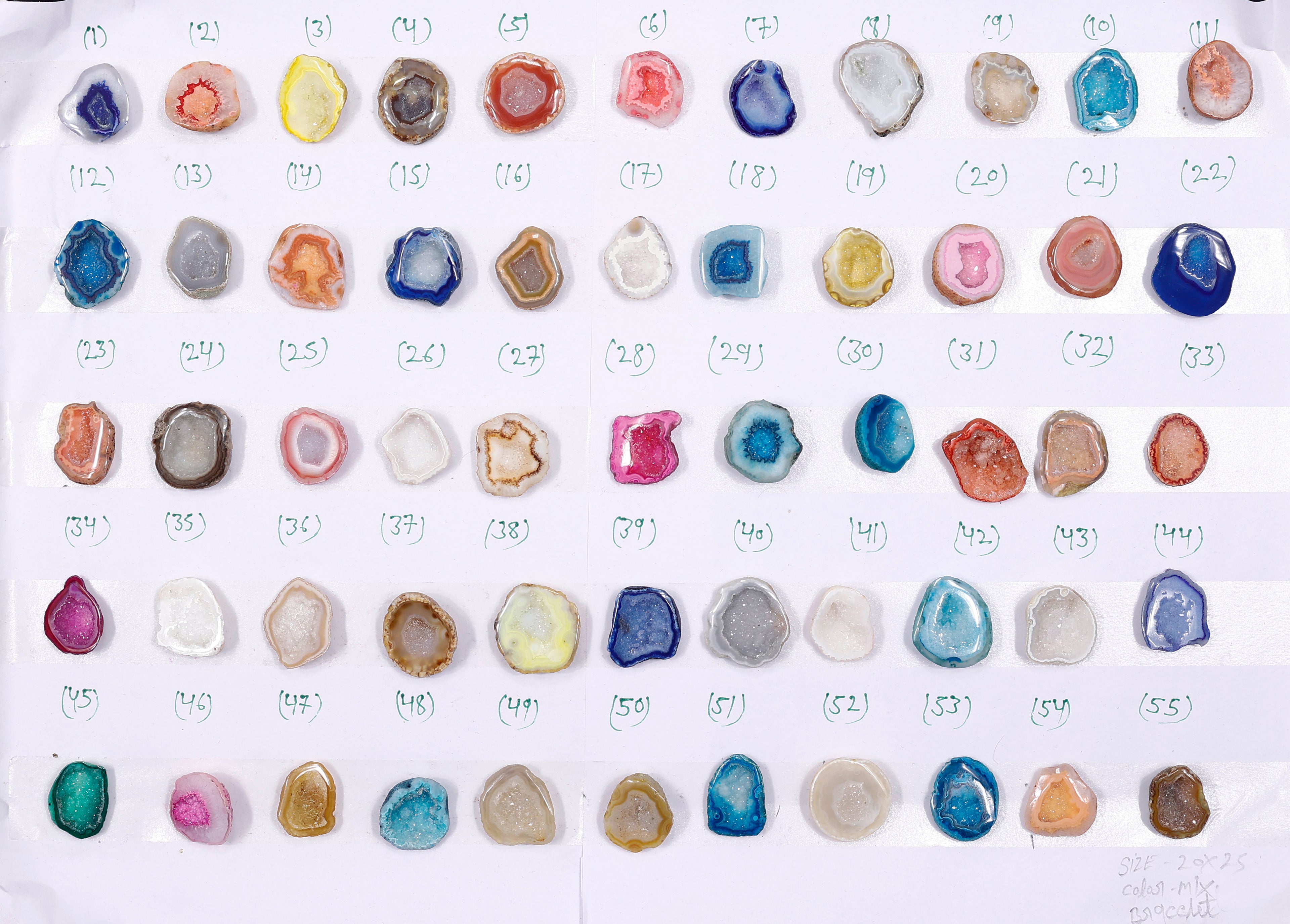 Geode Rings and Bracelet stone by Selection  20-25mm Mix Color For Rings  Bracelet Making