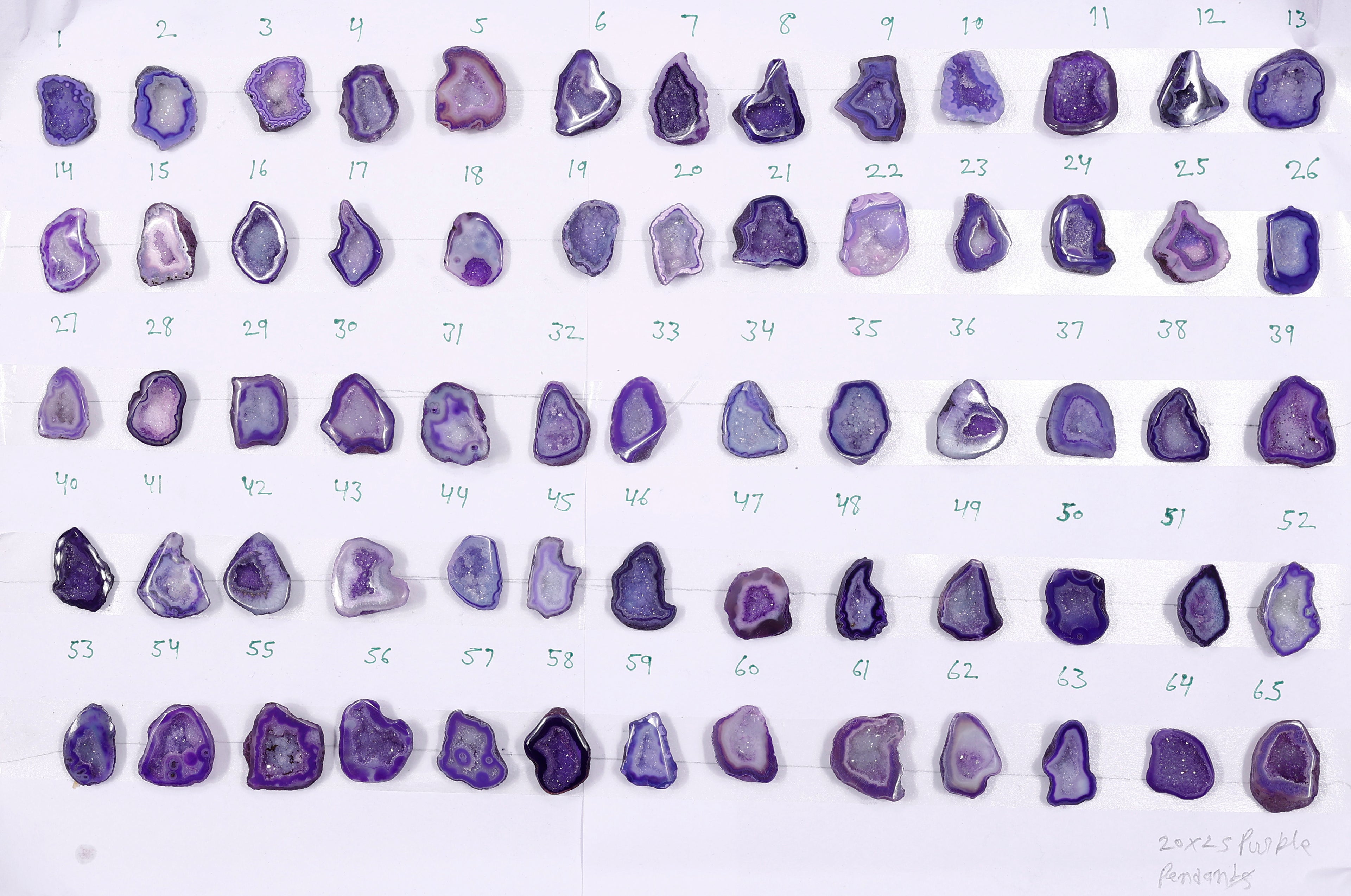 Geode Stones (Pendant) by Selection 20-25 mm Purple For Making Pendant Jewelry