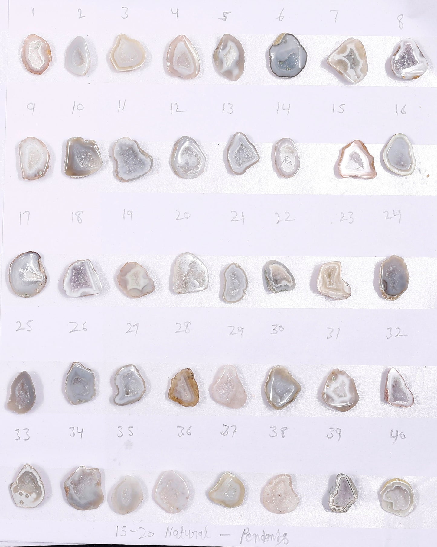 Geode Stones (Pendant) by Selection 15-20 mm Natural Color For Making Pendant Jewelry