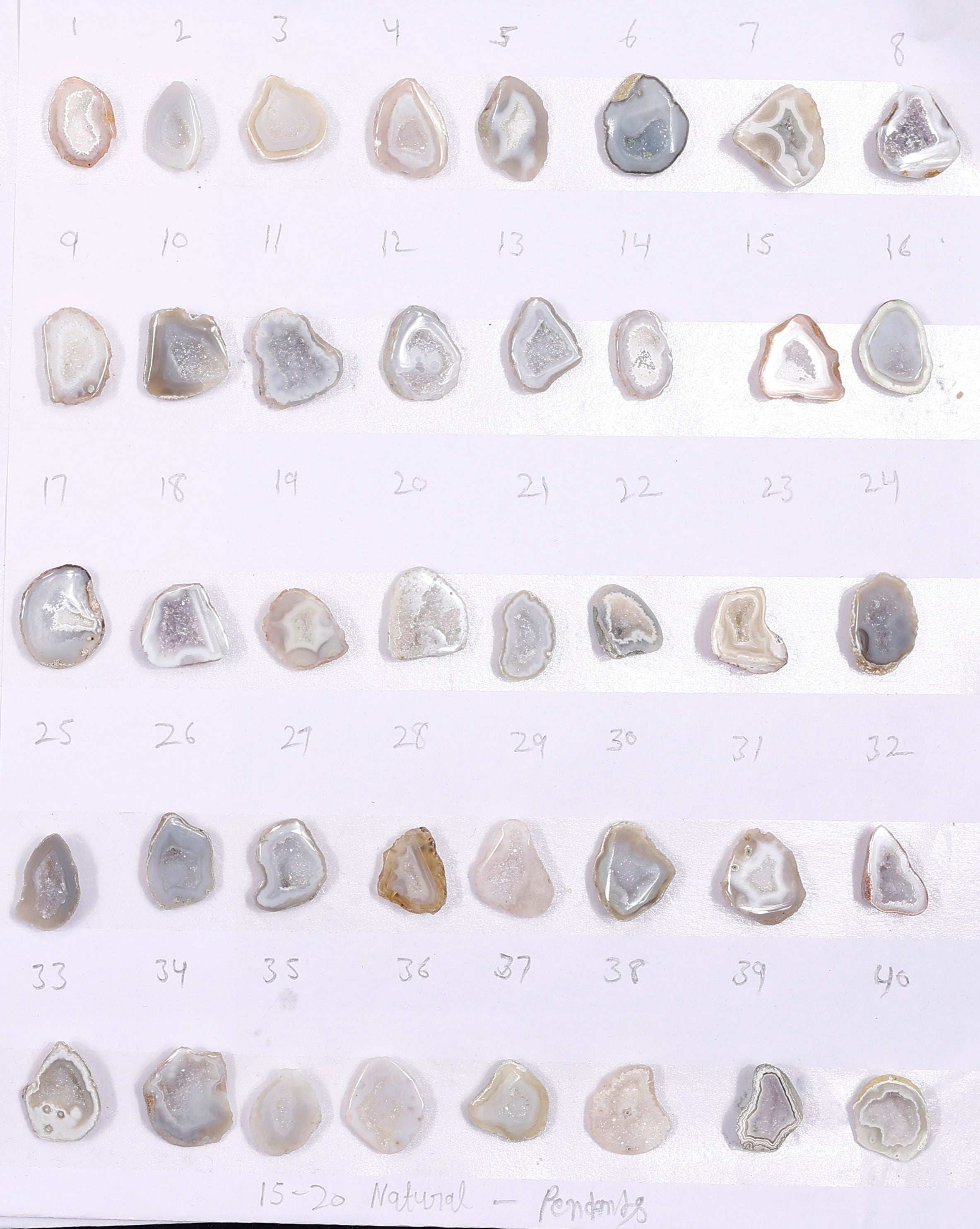 Geode Stones (Pendant) by Selection 15-20 mm Natural Color For Making Pendant Jewelry