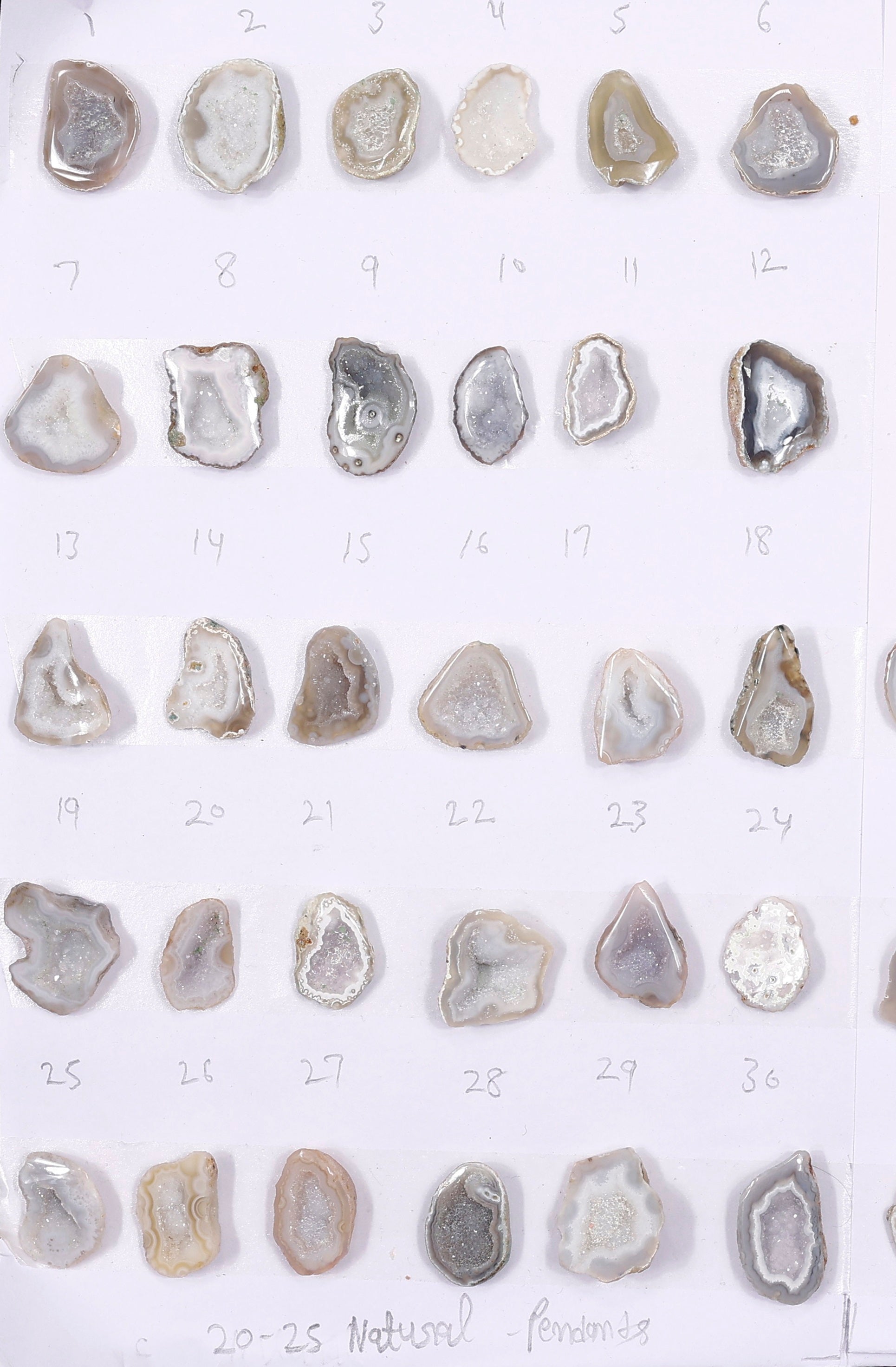 Geode Stones (Pendant) by Selection 20-25 mm Natural Color For Making Pendant Jewelry