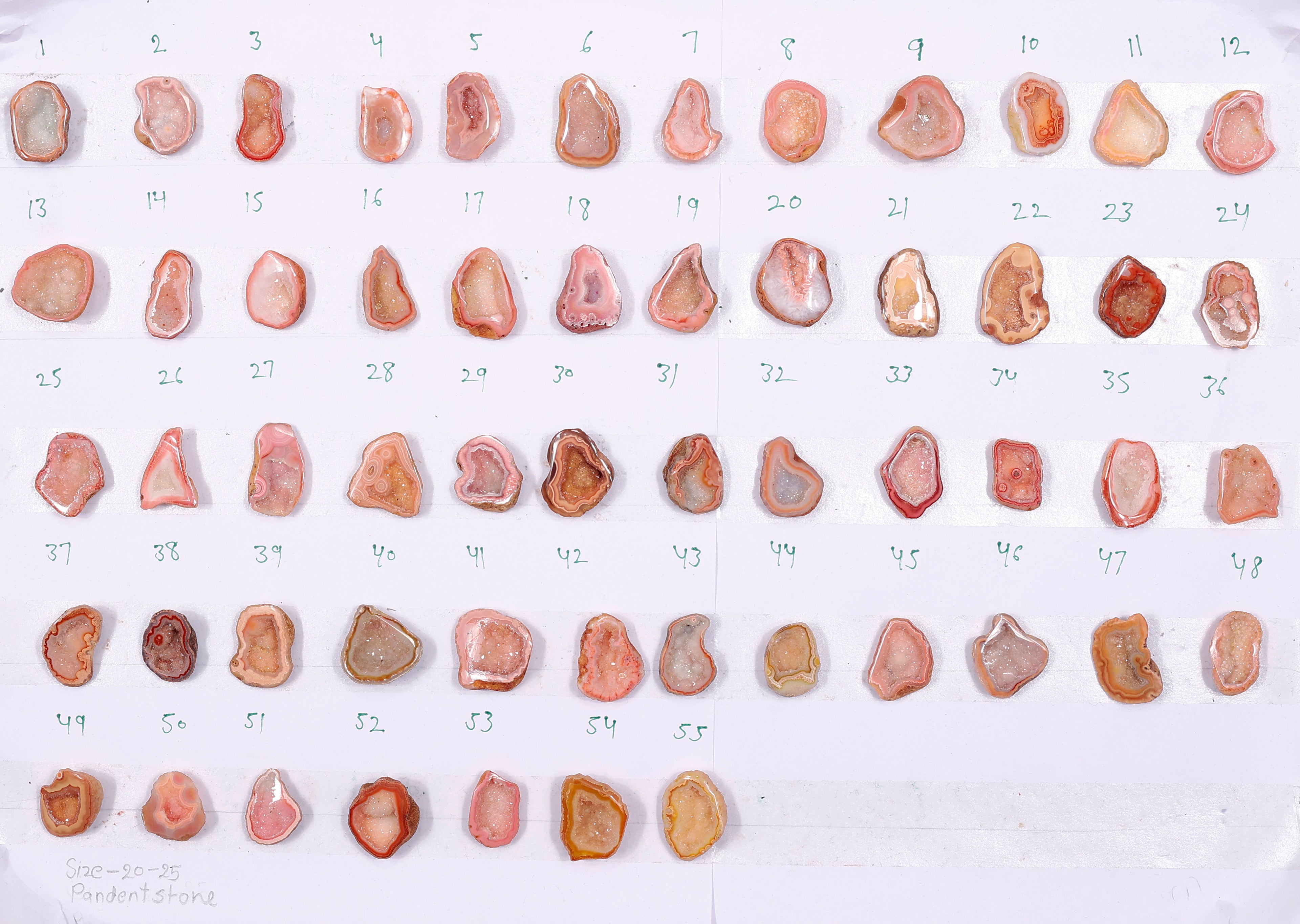 Geode Stones (Pendant) by Selection 20-25 mm Orange For Making Pendant Jewelry
