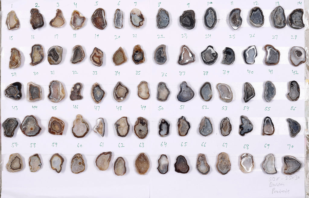 Geode Stones (Pendant) by Selection 25-30 mm Brown For Making Pendant Jewelry