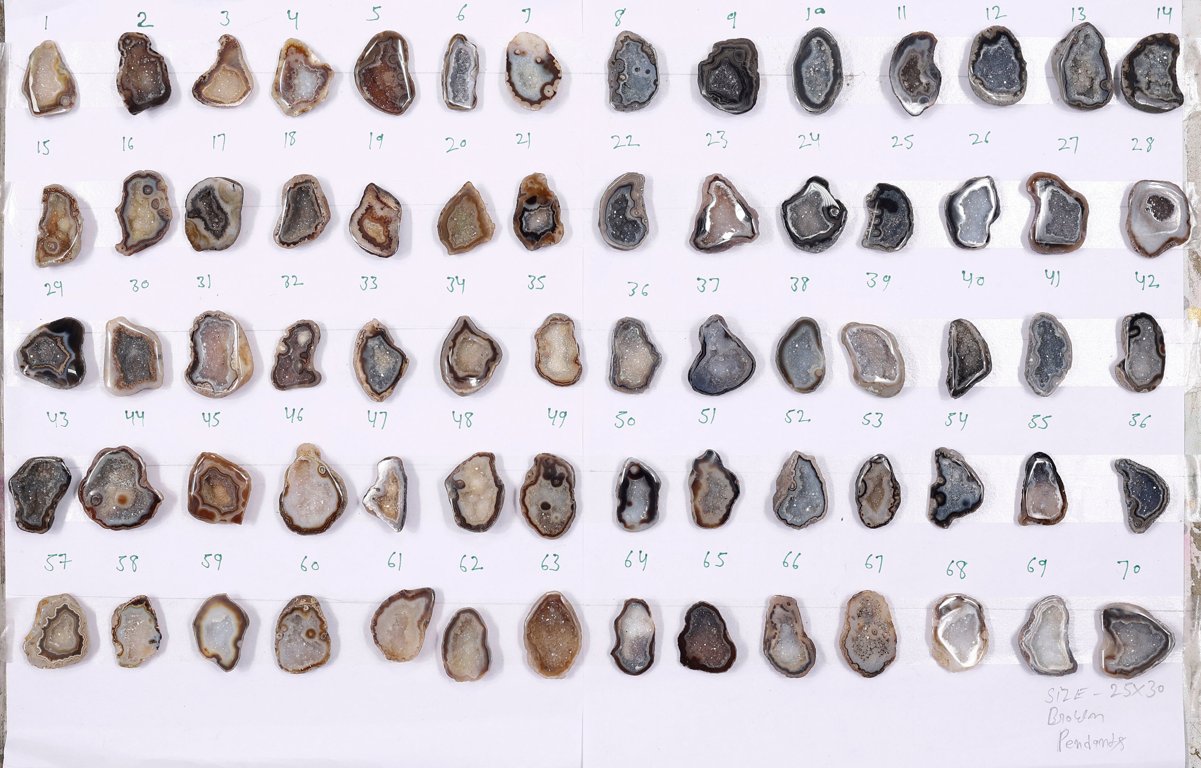 Geode Stones (Pendant) by Selection 25-30 mm Brown For Making Pendant Jewelry