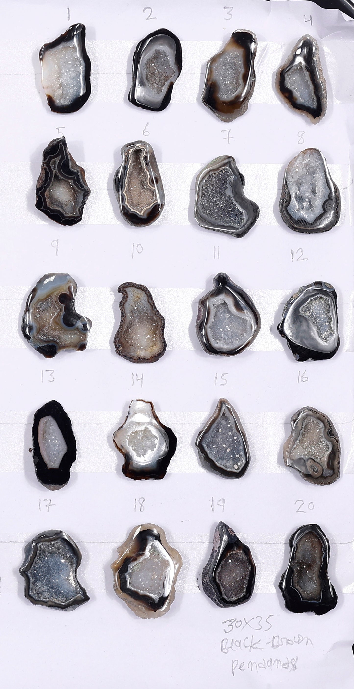 Geode Stones (Pendant) by Selection  30-35 mm Black & Brown Shades For Making Pendant Jewelry