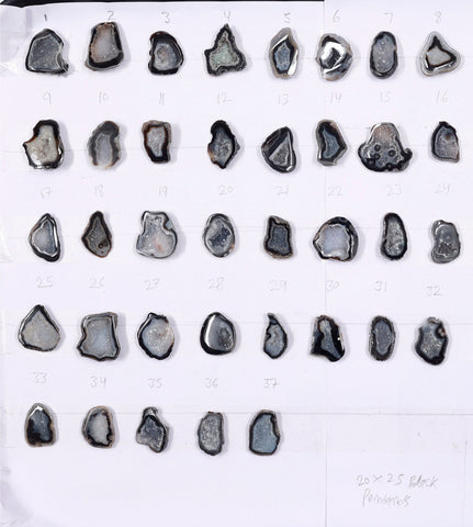 Geode Stones ( Pendant ) by Selection  20 - 25 mm Black For Making Jewelry My Store