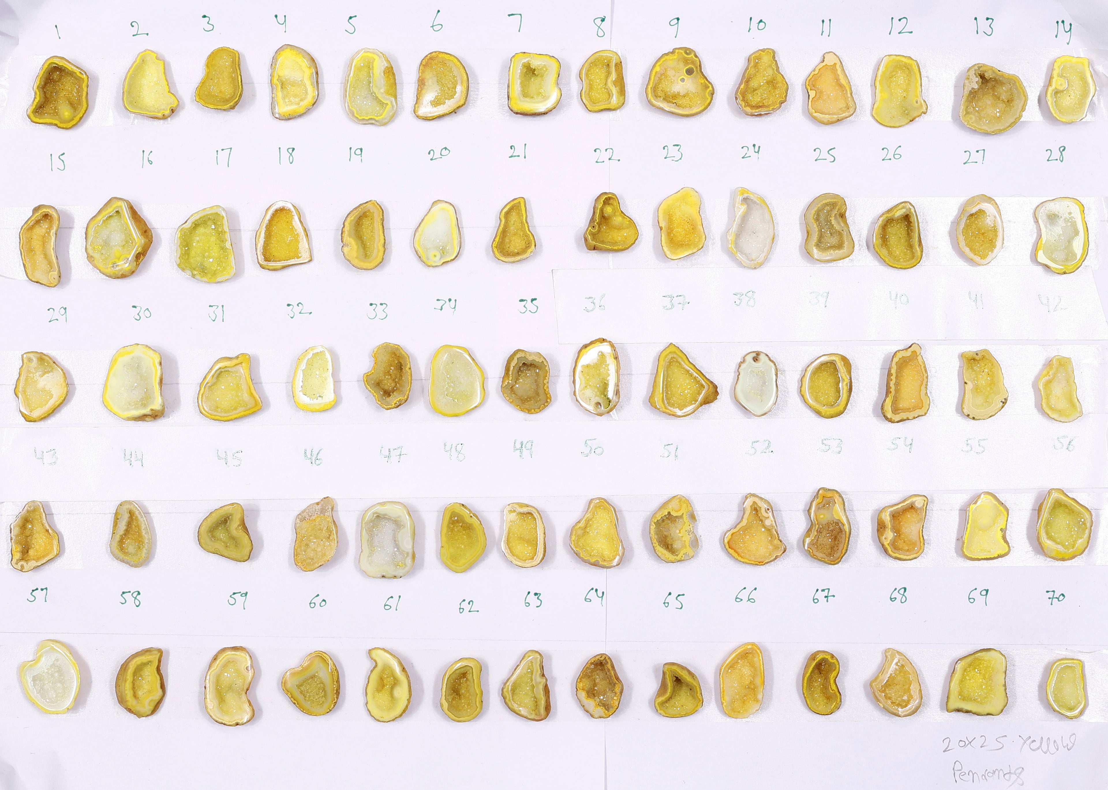 Geode Stones (Pendant) by Selection 20-25 mm Yellow For Making Pendant Jewelry