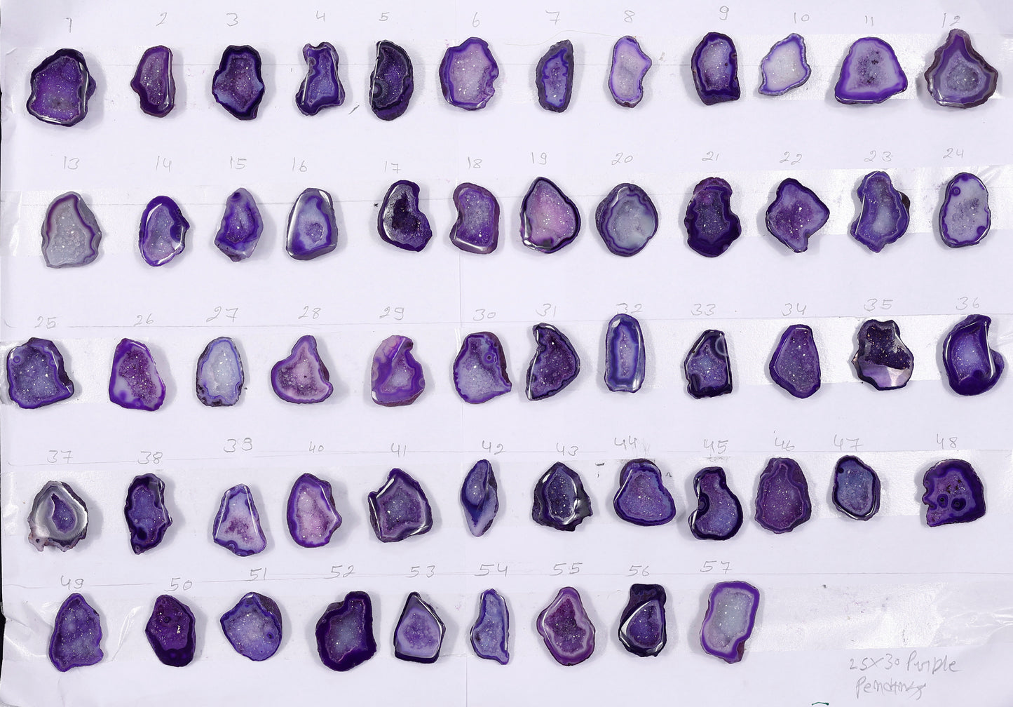 Geode Stones (Pendant) by Selection 20-25 mm Purple For Making Pendant Jewelry