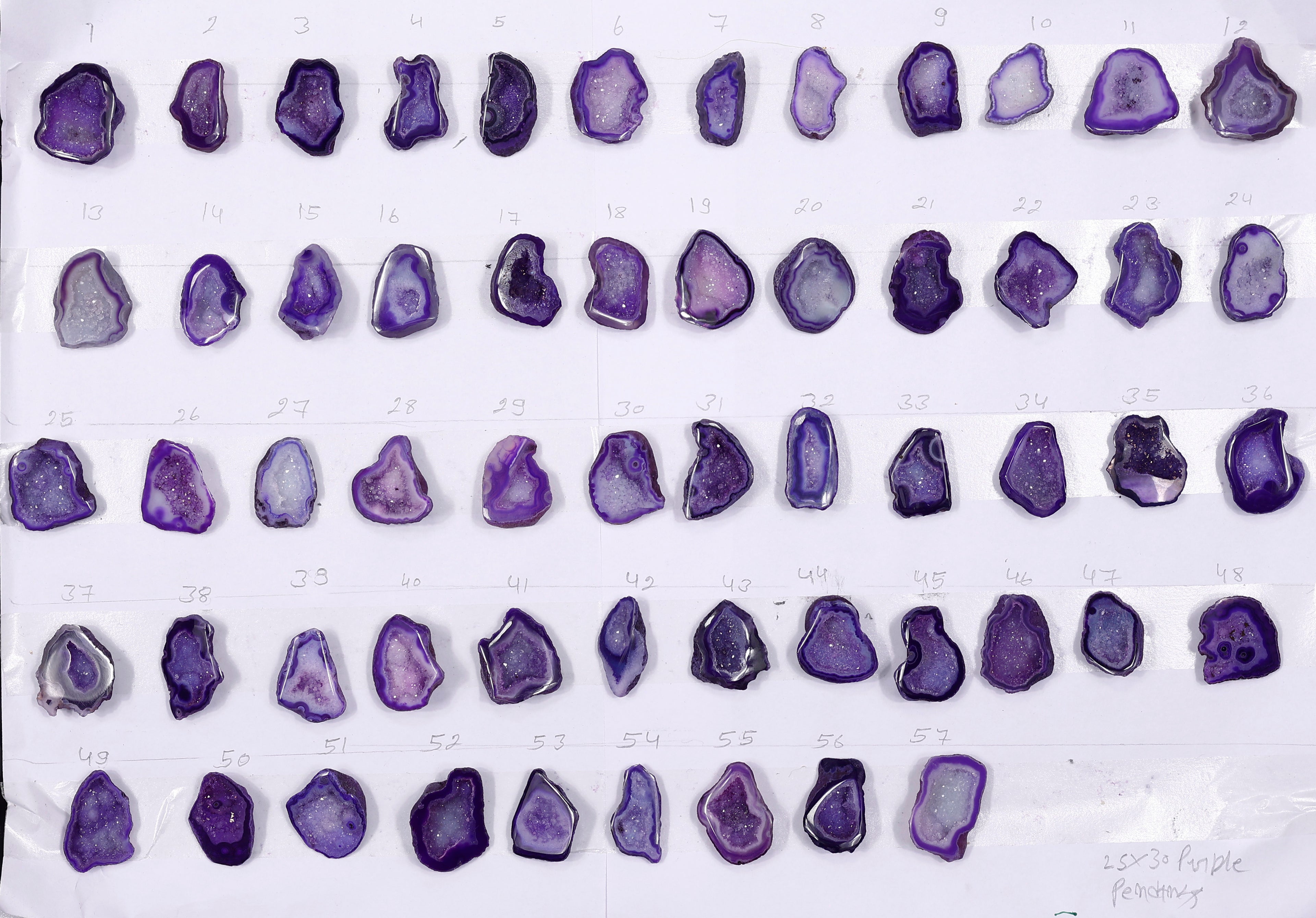 Geode Stones (Pendant) by Selection 20-25 mm Purple For Making Pendant Jewelry