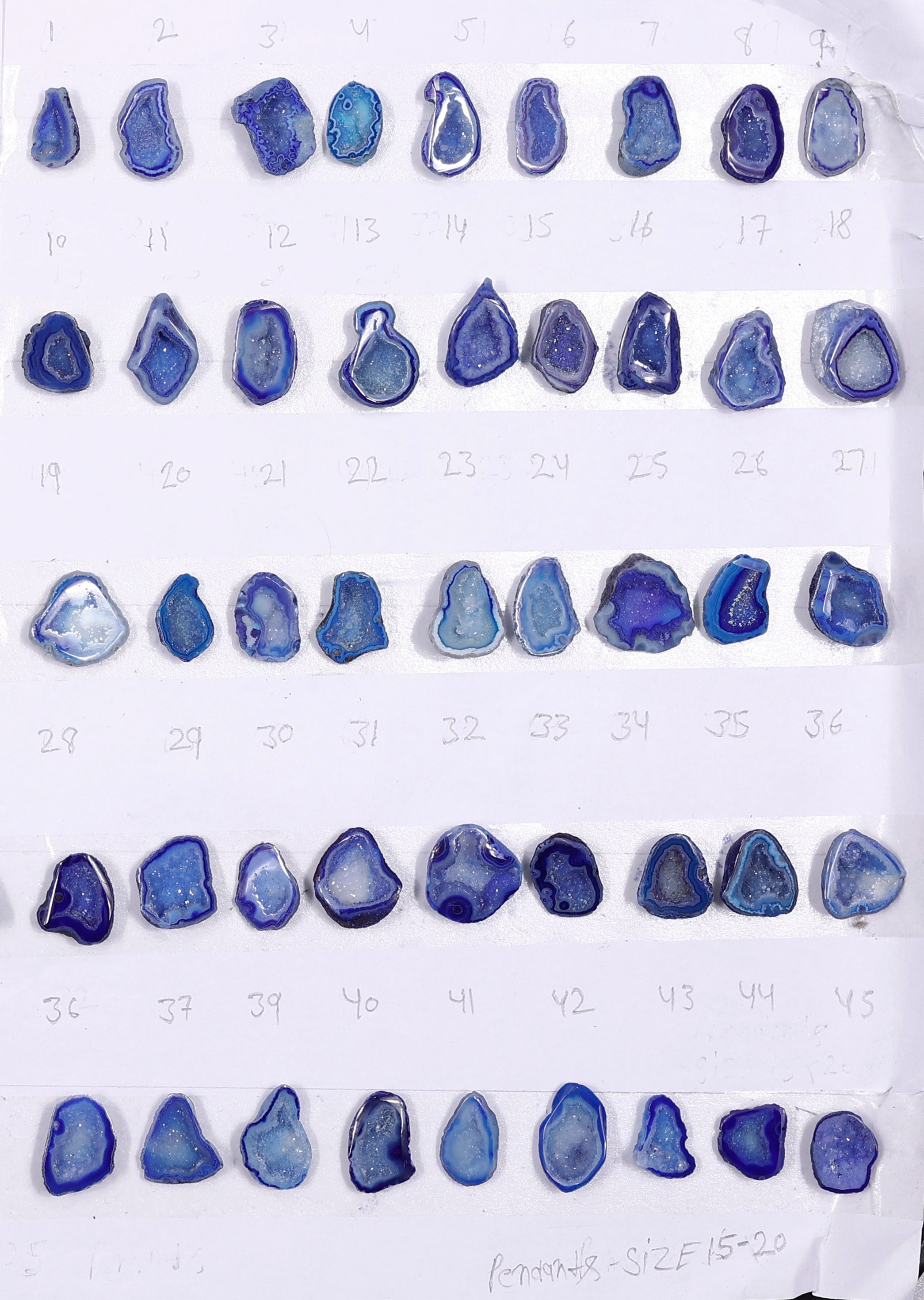 Geode Stones (Pendant) by Selection 15-20 mm Blue For Making Pendant Jewelry