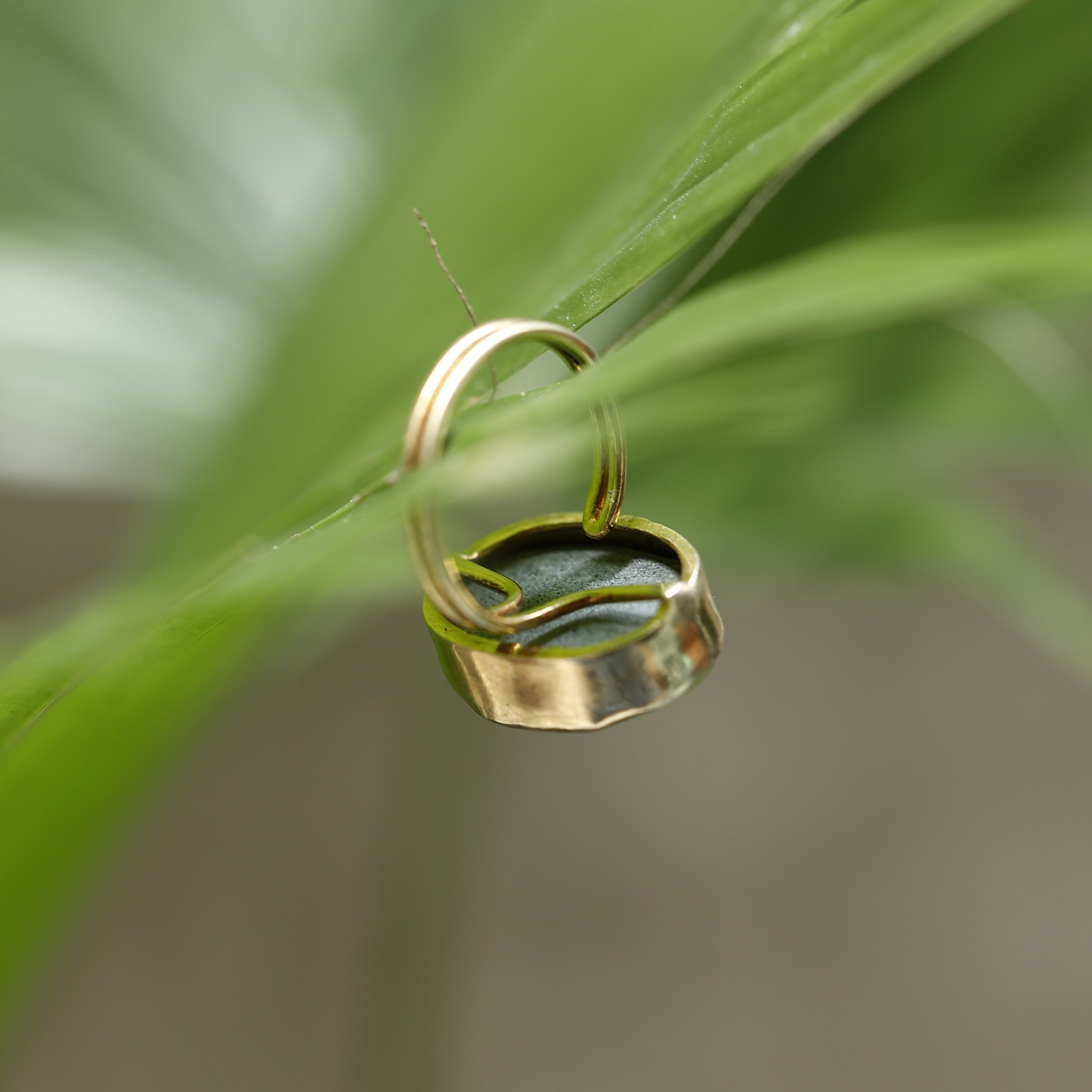 Agate Druzy Crystal Statement Ring – Gold Plated Adjustable Handmade Jewelry