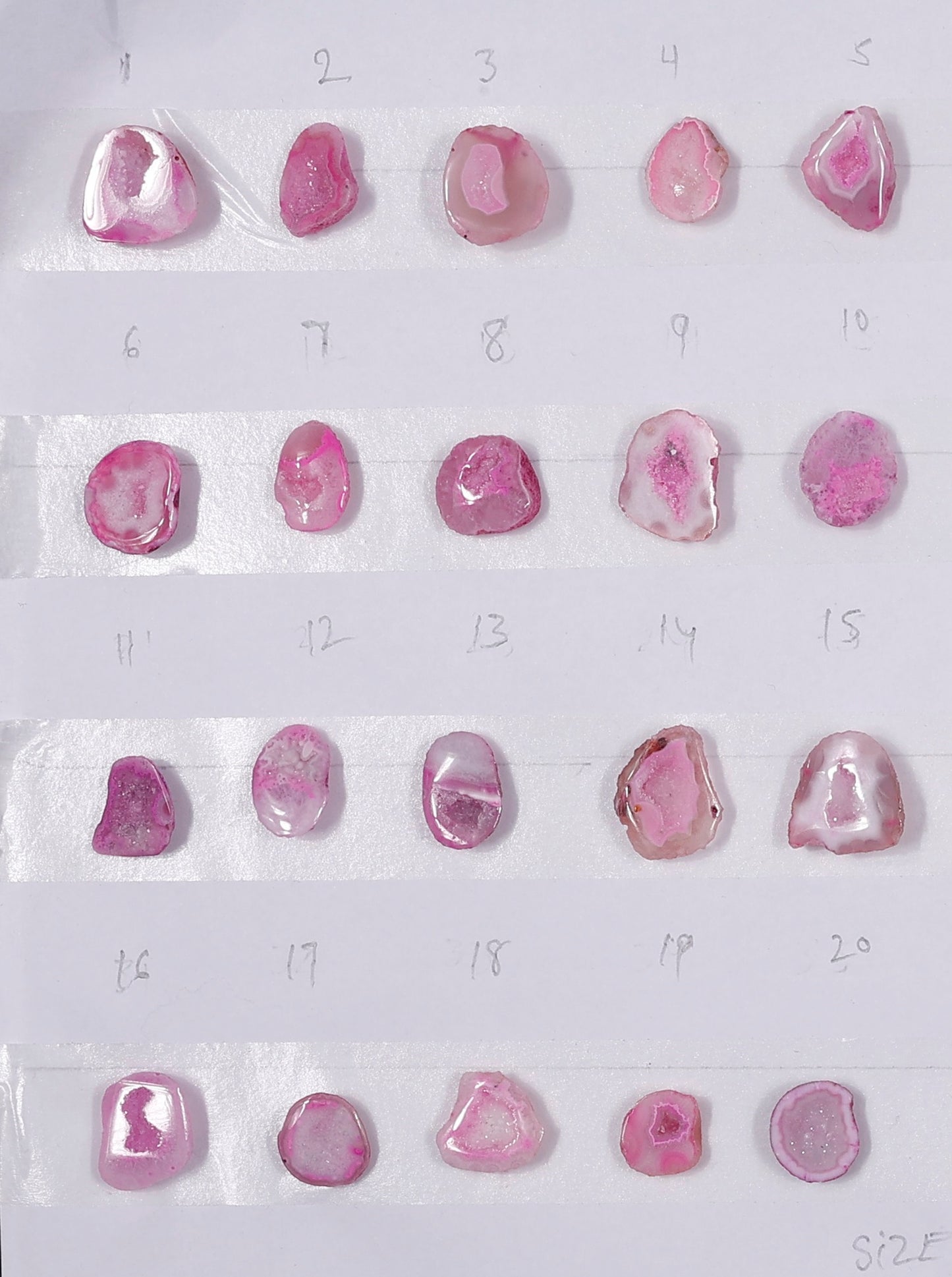 Geode stone by Selection  10-20 mm Light Pink Color geodes